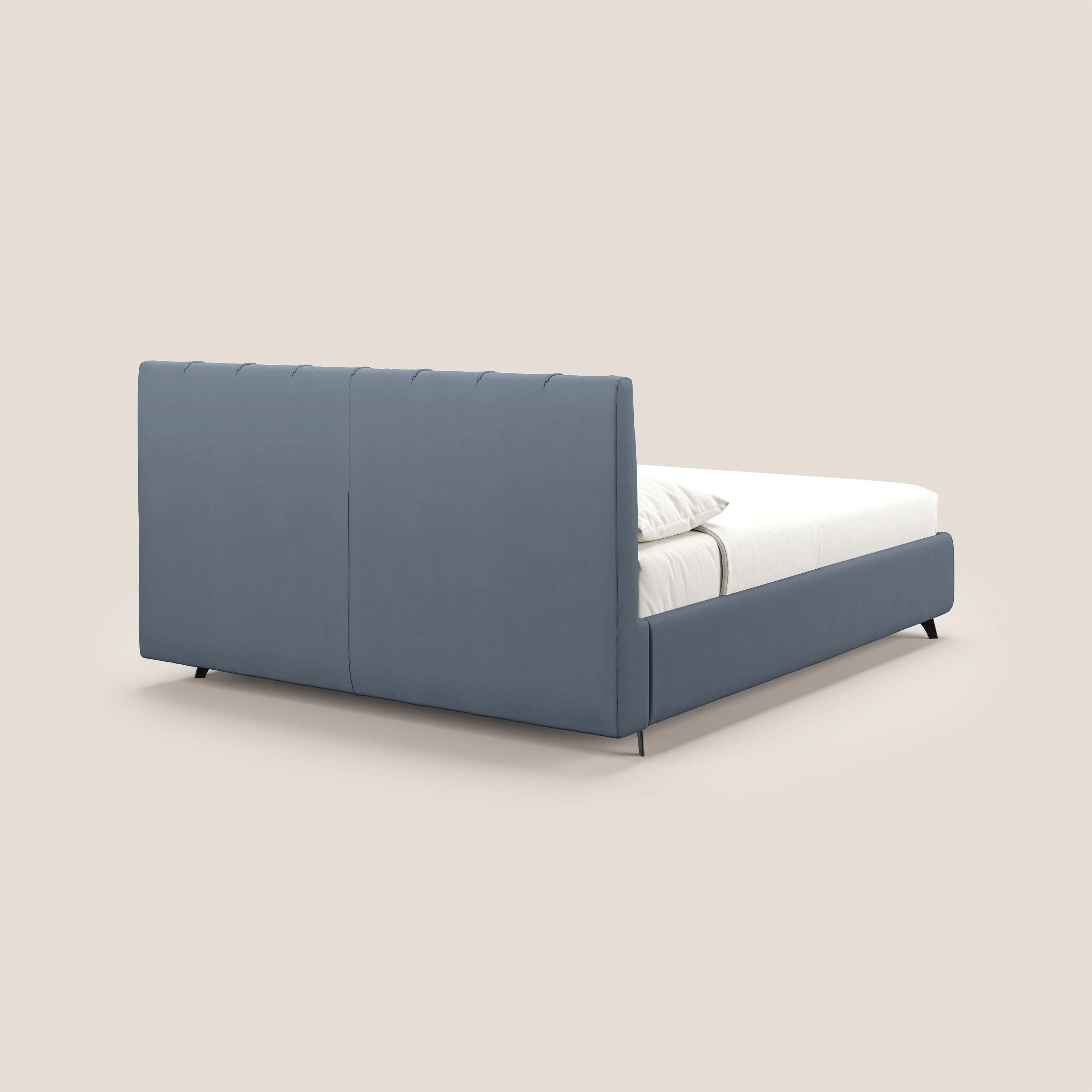 Bogart lit avec coffre rembourré complètement déhoussable en microfibre détachable T11 sucre glace - Image 5