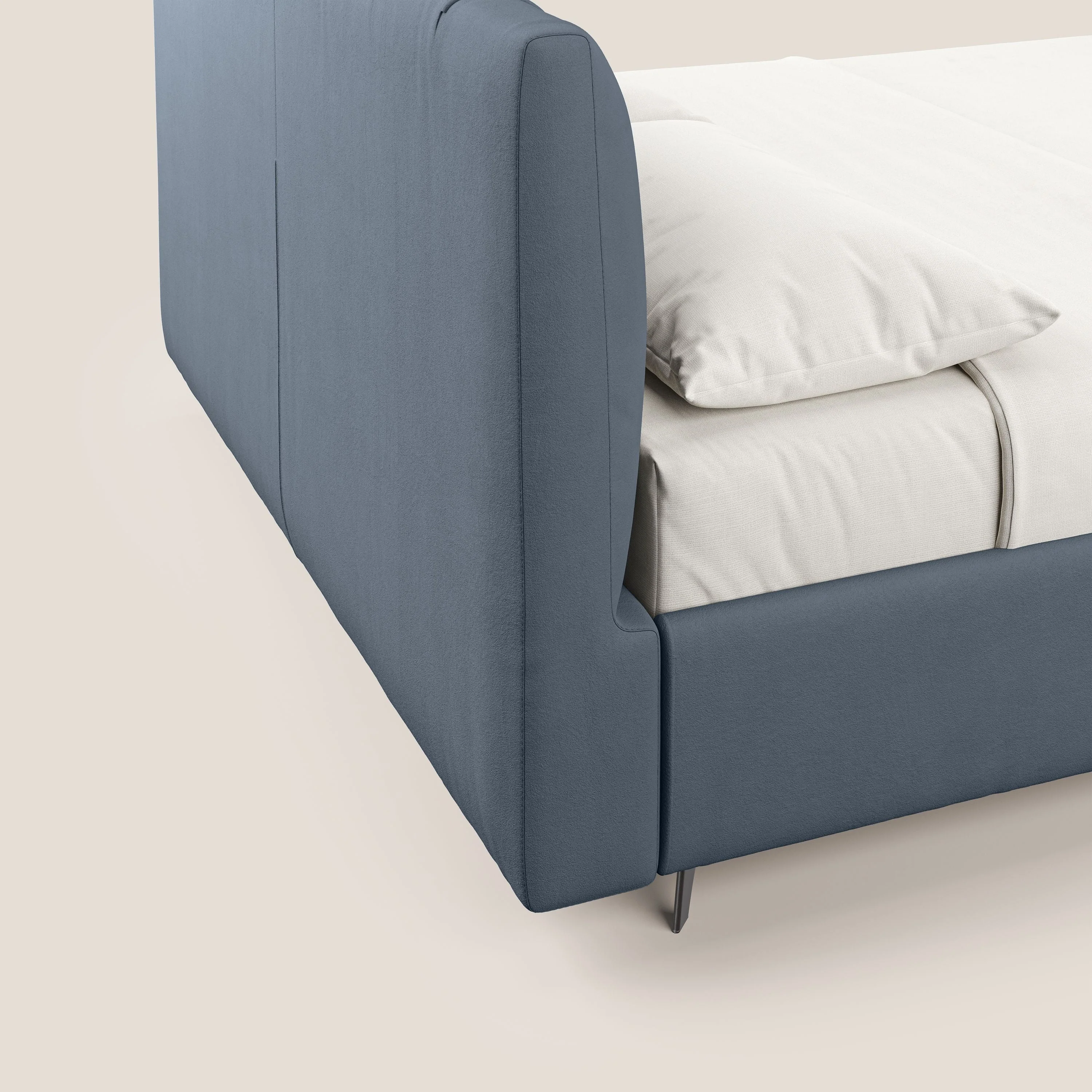 Bogart lit avec coffre rembourré complètement déhoussable en microfibre détachable T11 sucre glace - Image 7