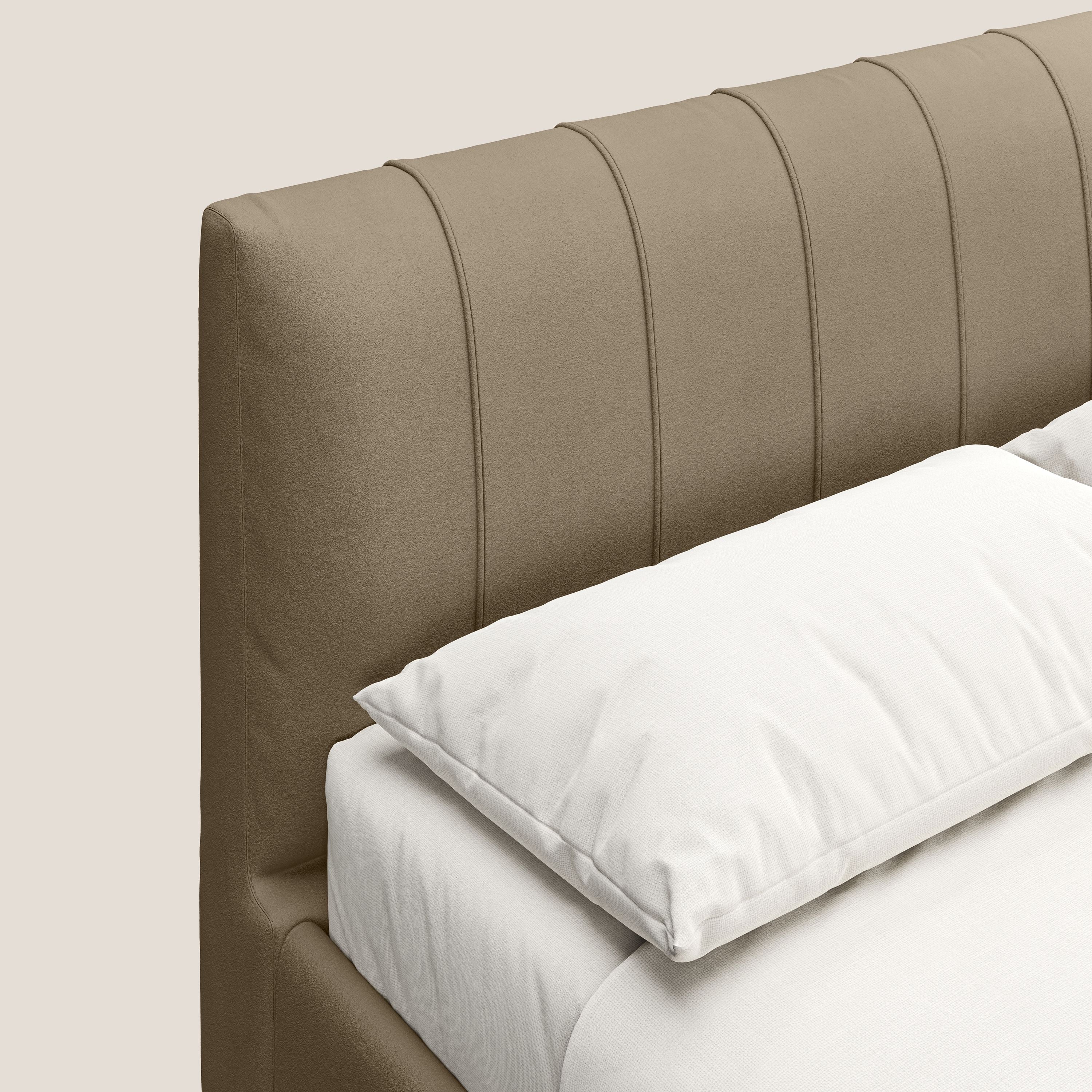 Bogart lit avec coffre rembourré complètement déhoussable en microfibre détachable T11 Taupe tortora - Image 6