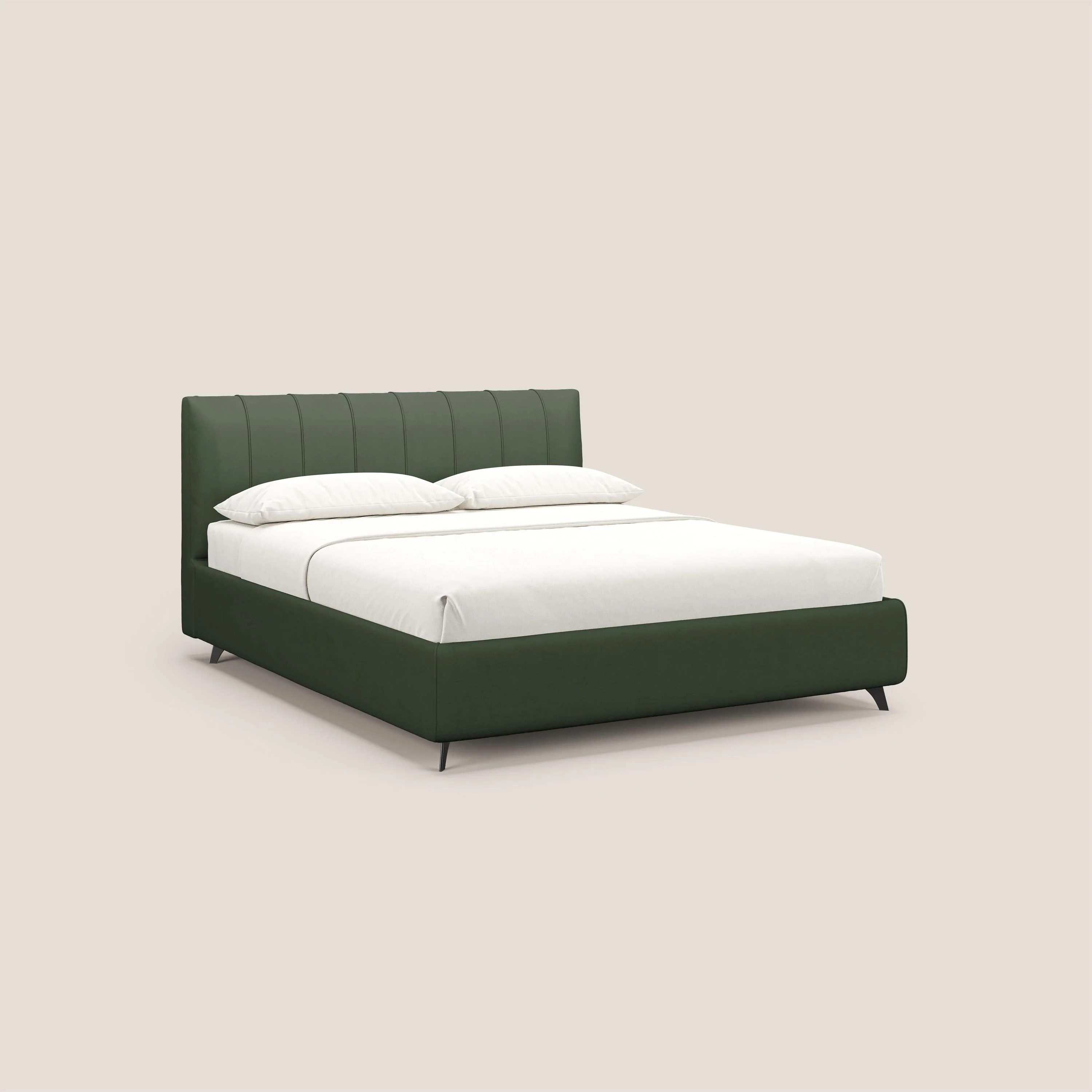 Bogart lit avec coffre rembourré complètement déhoussable en microfibre détachable T11 vert