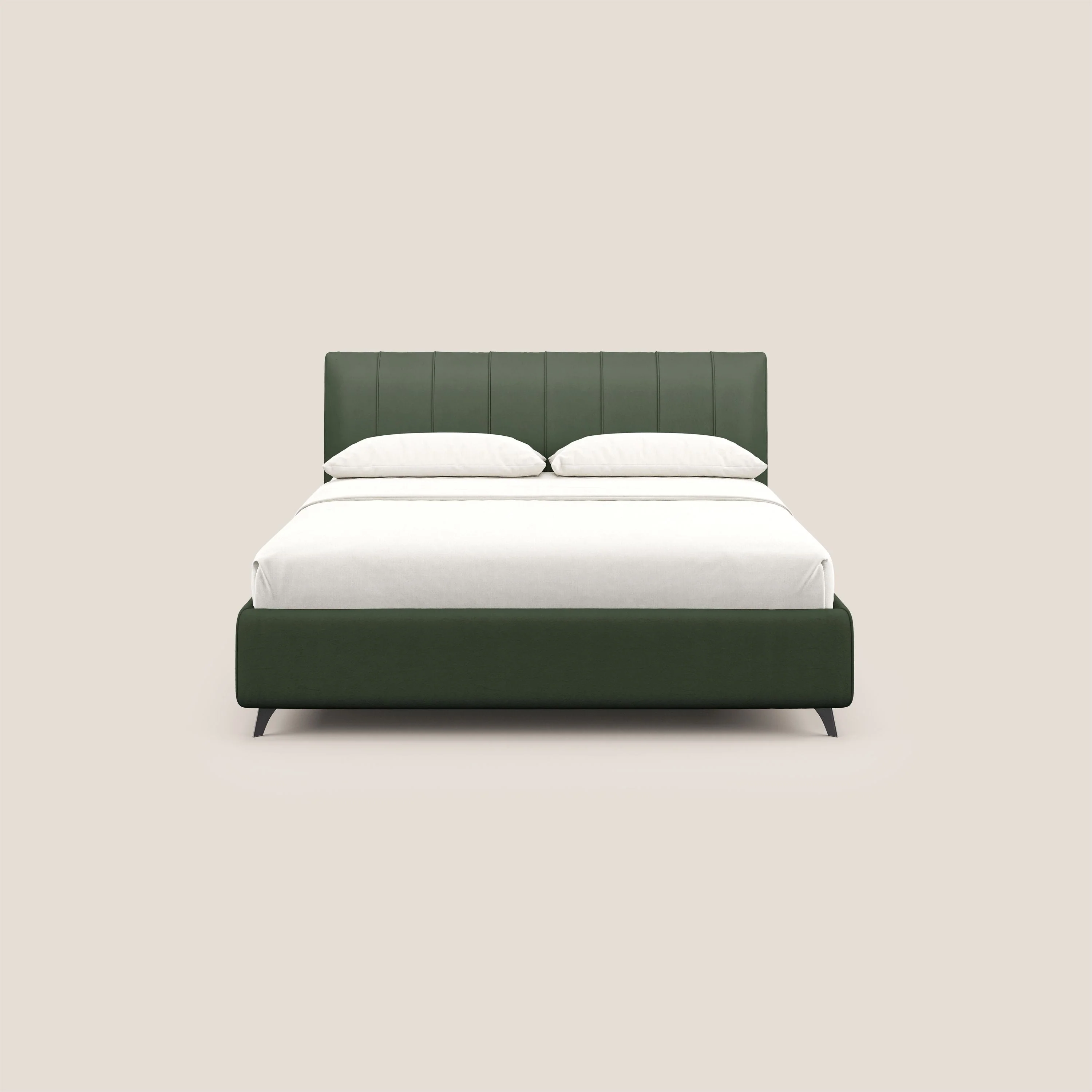 Bogart lit avec coffre rembourré complètement déhoussable en microfibre détachable T11 vert - Image 3