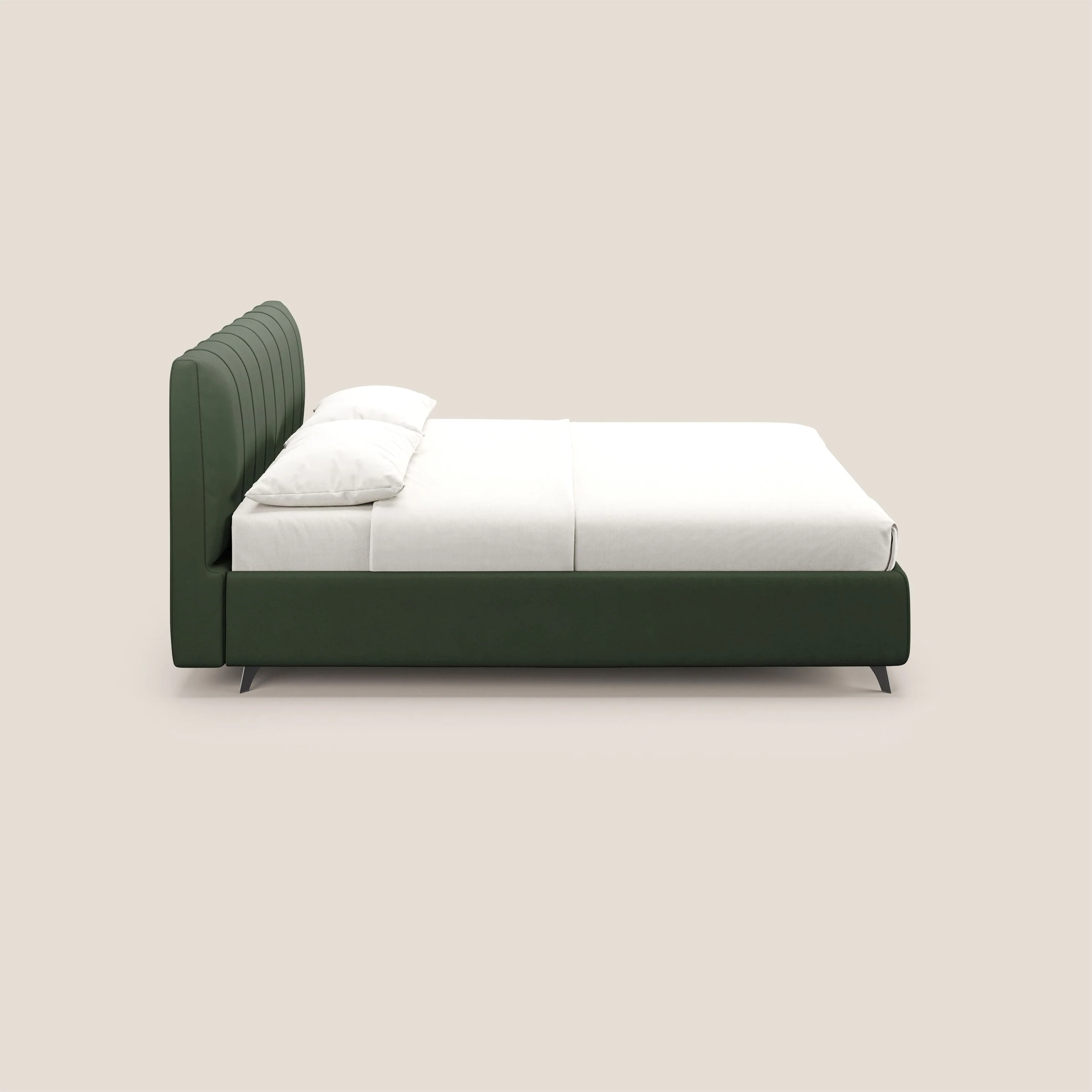Bogart lit avec coffre rembourré complètement déhoussable en microfibre détachable T11 vert - Image 4