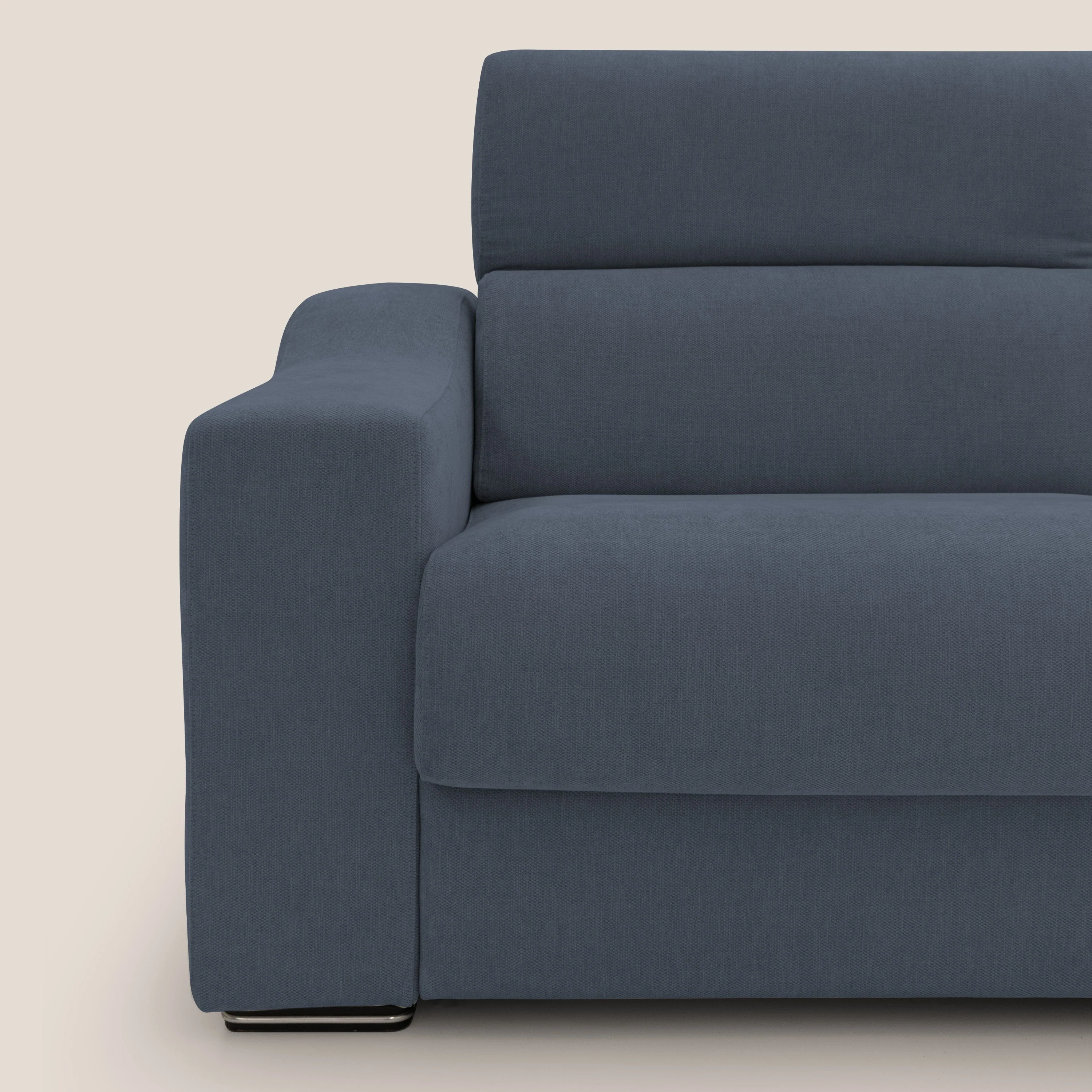 Bomber CanapĂ© convertible matrimonial avec tĂȘtiĂšres en tissu impermĂ©able T14 bleu - Image 6