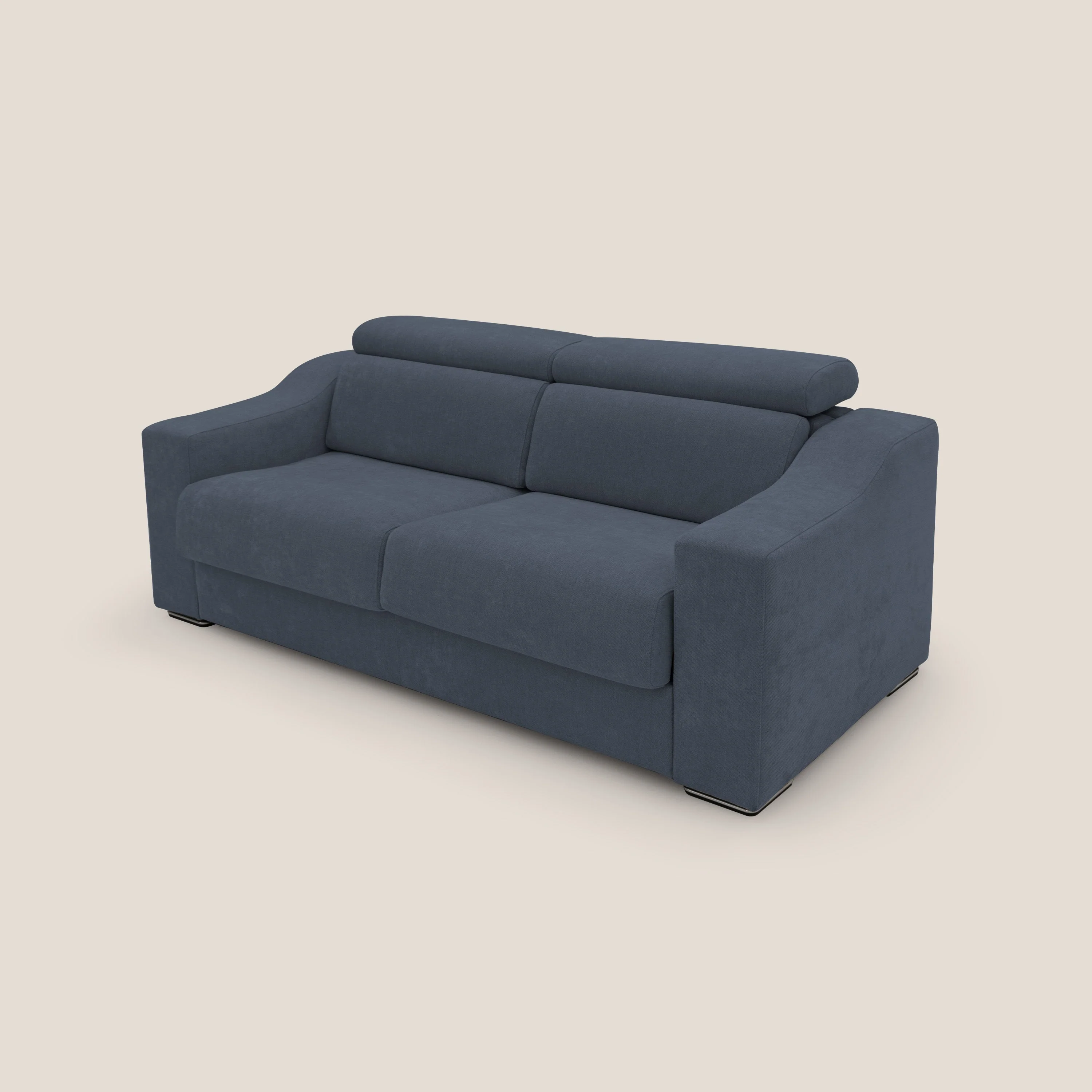 Bomber CanapĂ© convertible matrimonial avec tĂȘtiĂšres en tissu impermĂ©able T14 bleu - Image 9