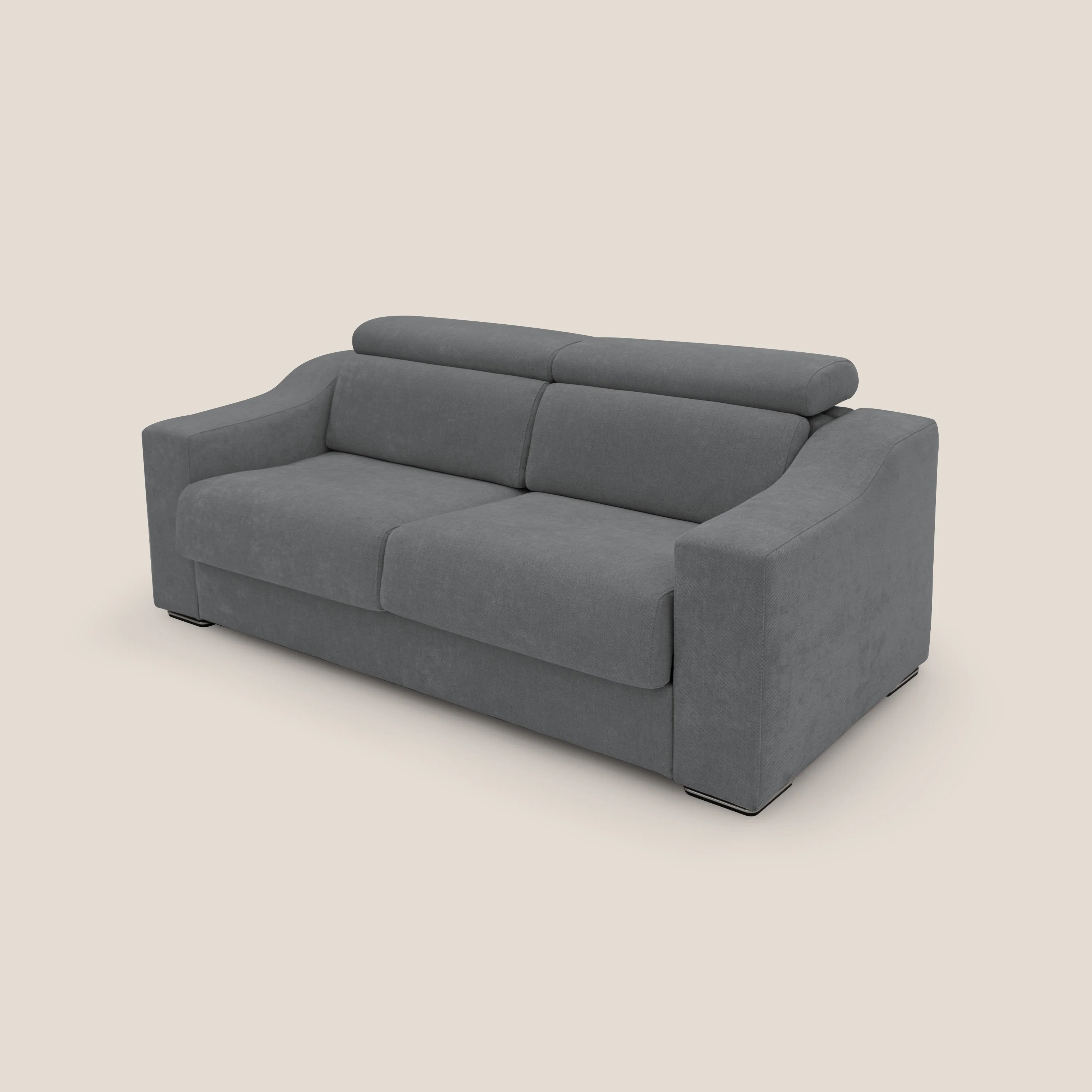 Bomber Canapé convertible matrimonial avec  têtières en tissu imperméable T14 gris - Image 10