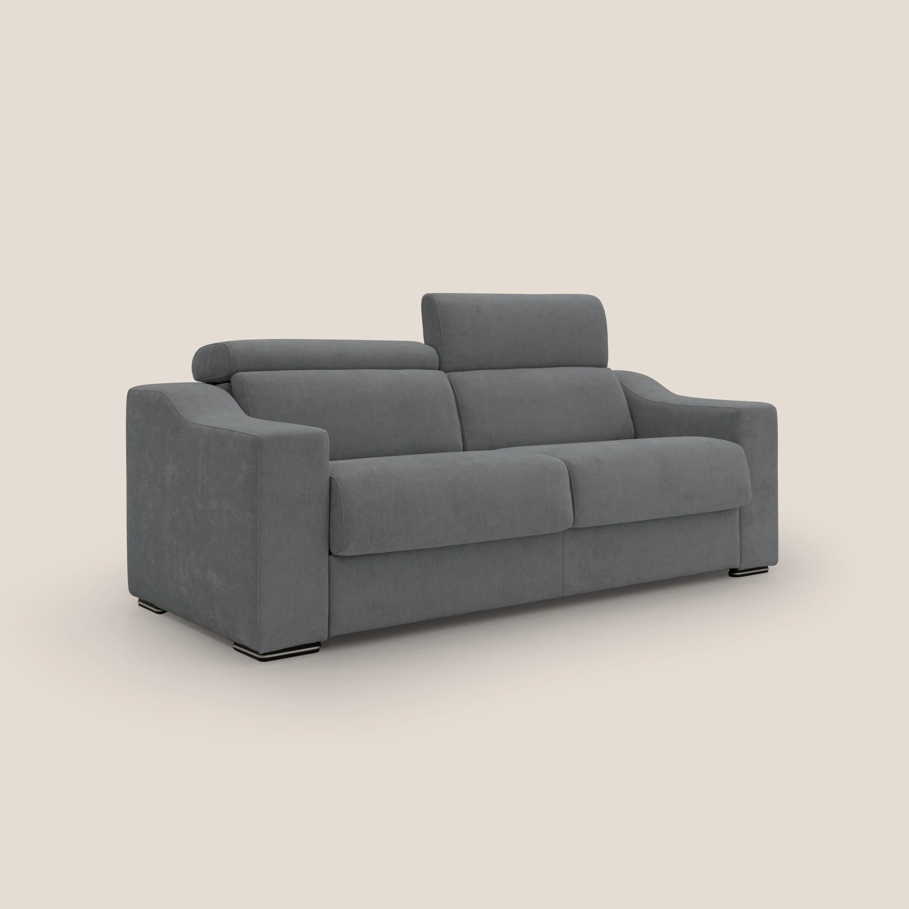 Bomber Canapé convertible matrimonial avec  têtières en tissu imperméable T14 gris - Image 4