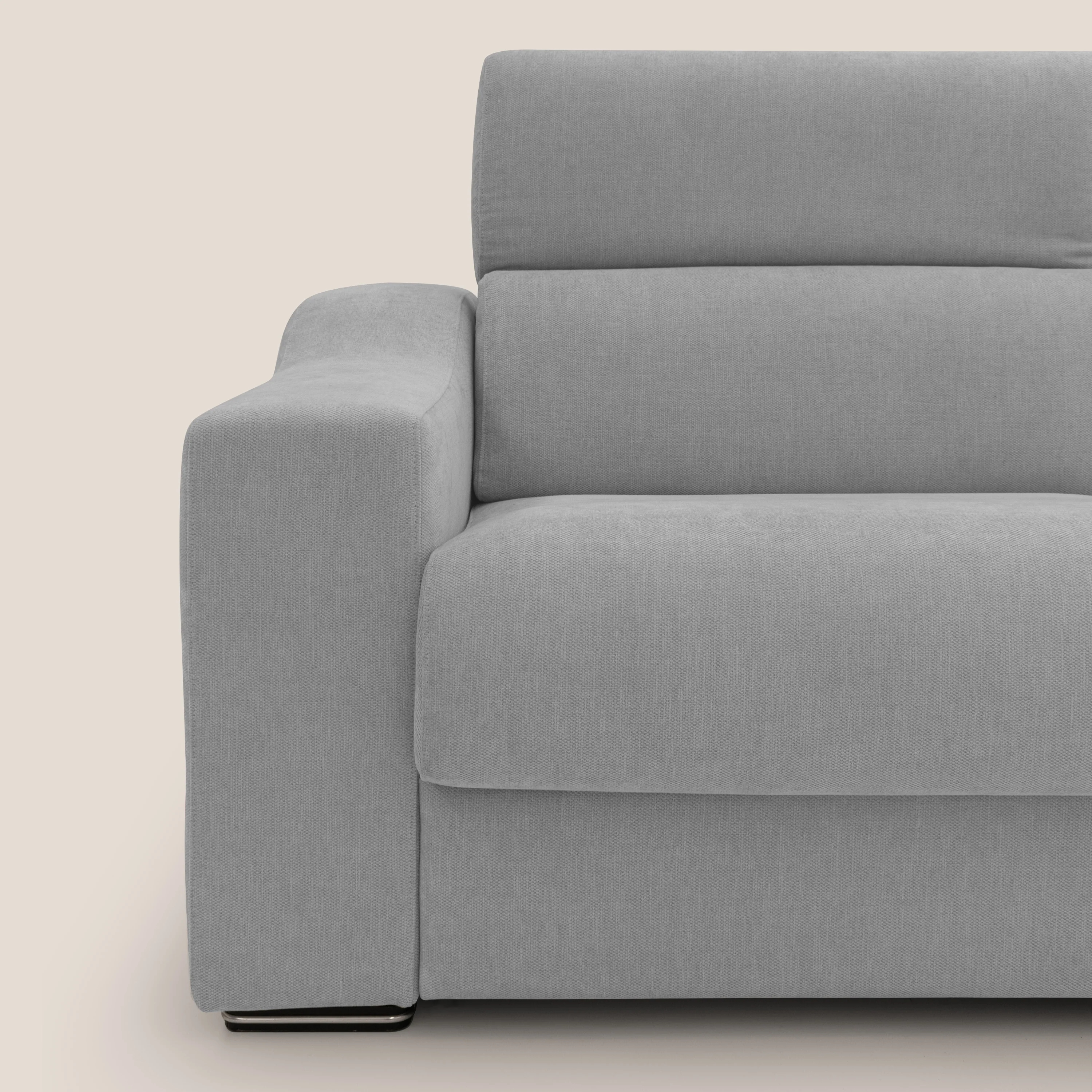 Bomber Canapé convertible matrimonial avec  têtières en tissu imperméable T14 gris clair - Image 10