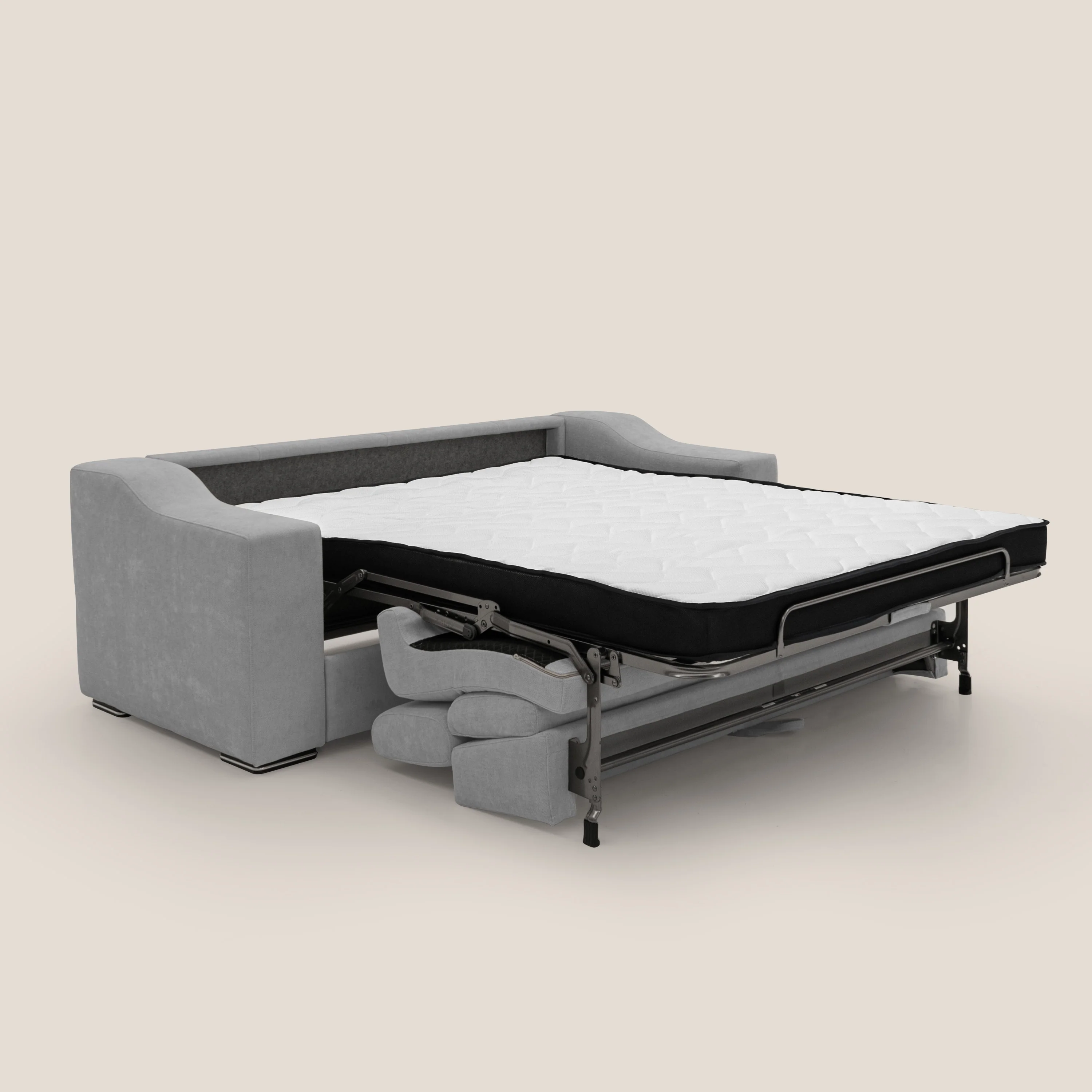 Bomber Canapé convertible matrimonial avec  têtières en tissu imperméable T14 gris clair - Image 2