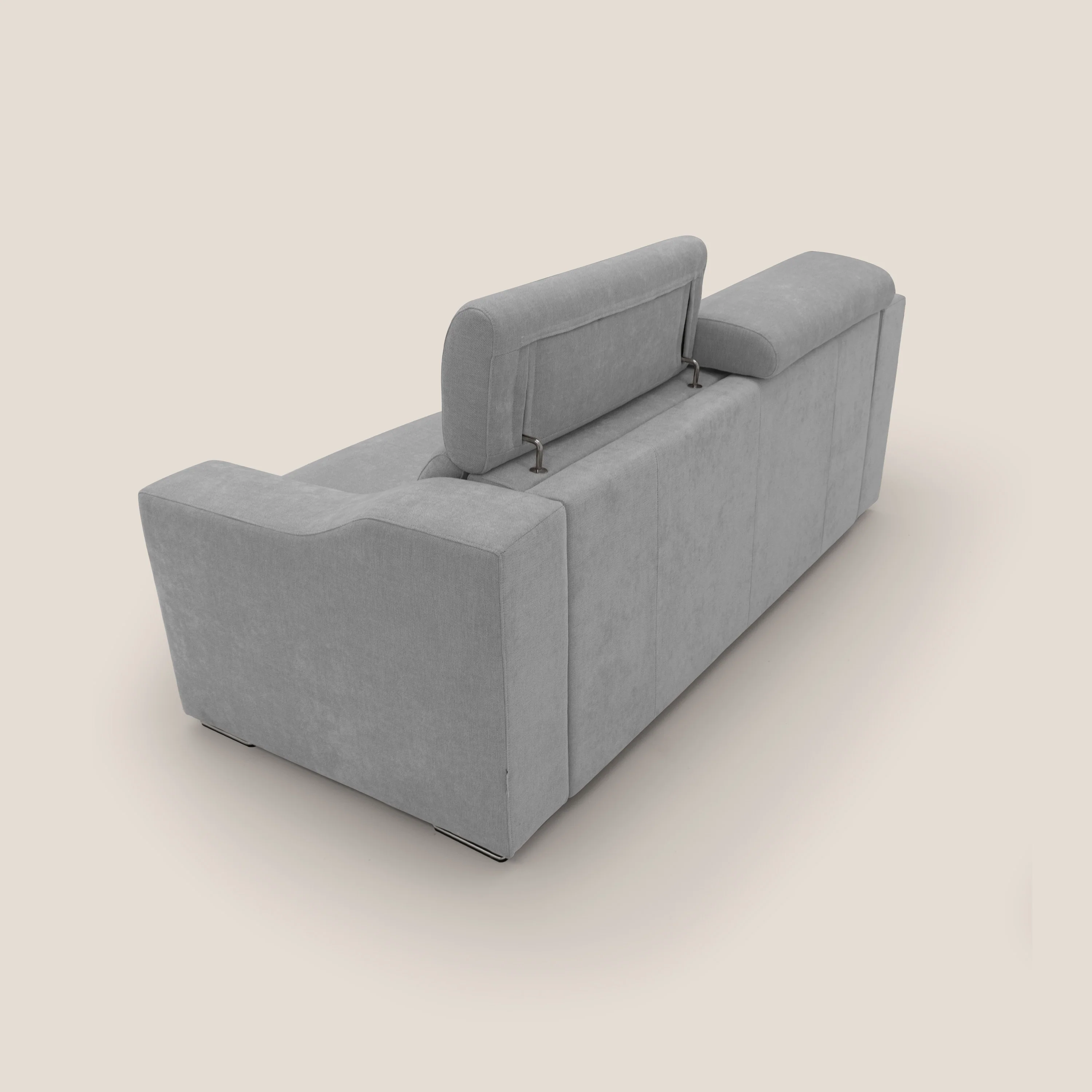 Bomber Canapé convertible matrimonial avec  têtières en tissu imperméable T14 gris clair - Image 6