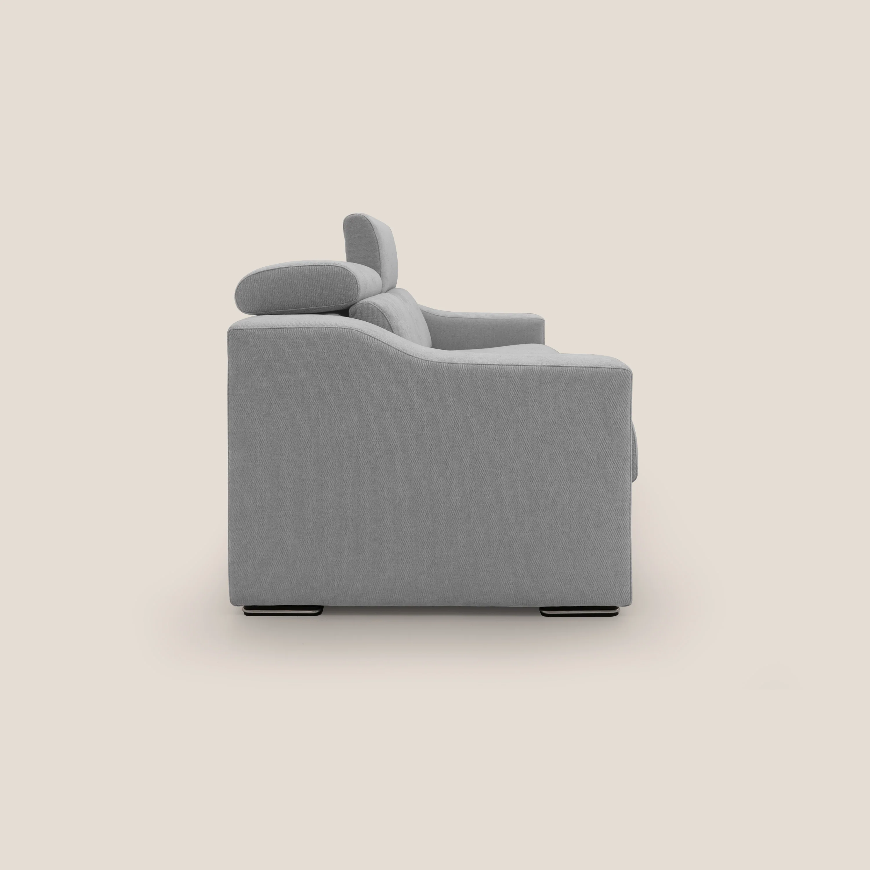 Bomber Canapé convertible matrimonial avec  têtières en tissu imperméable T14 gris clair - Image 8