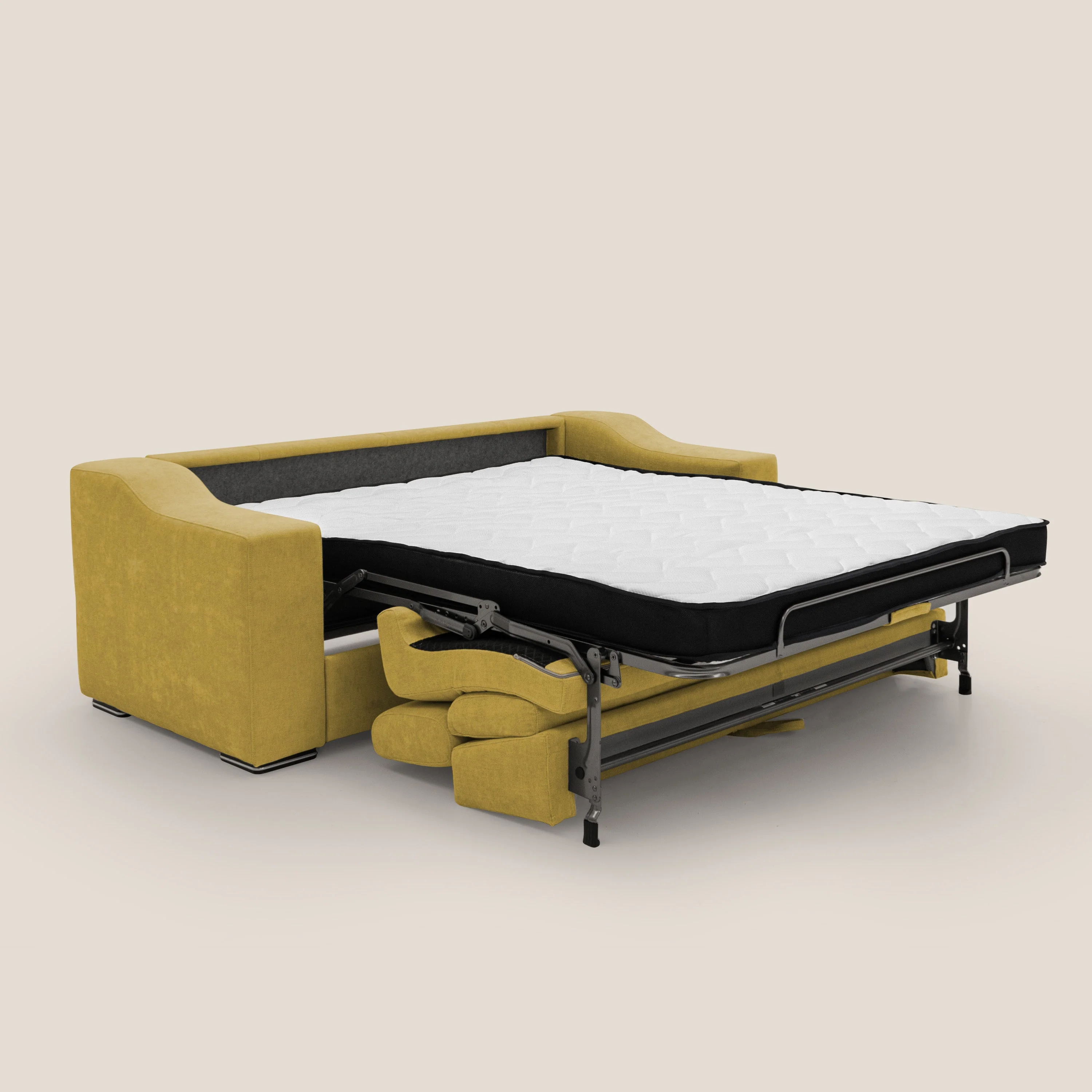 Bomber Canapé convertible matrimonial avec  têtières en tissu imperméable T14 jaune - Image 2