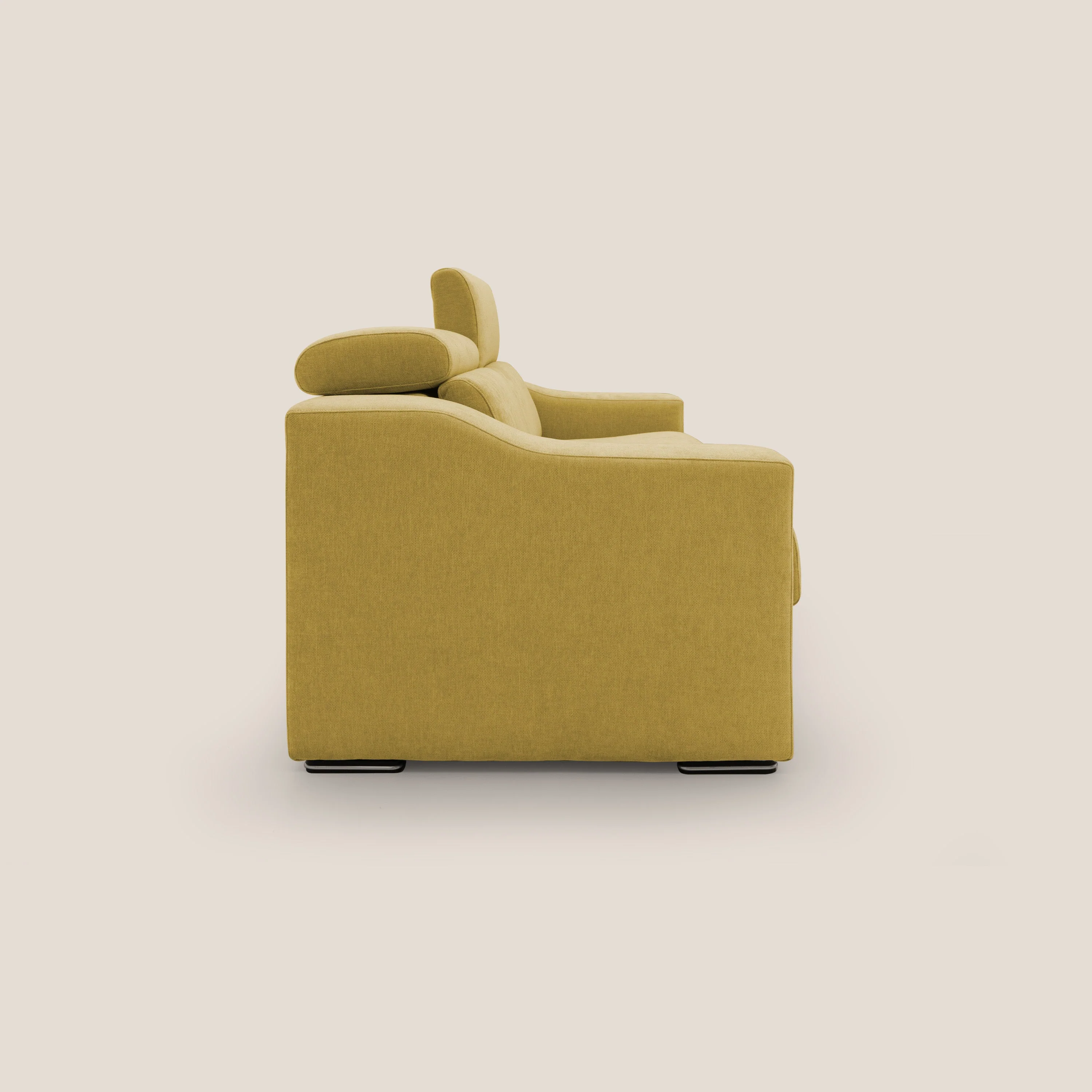 Bomber Canapé convertible matrimonial avec  têtières en tissu imperméable T14 jaune - Image 8