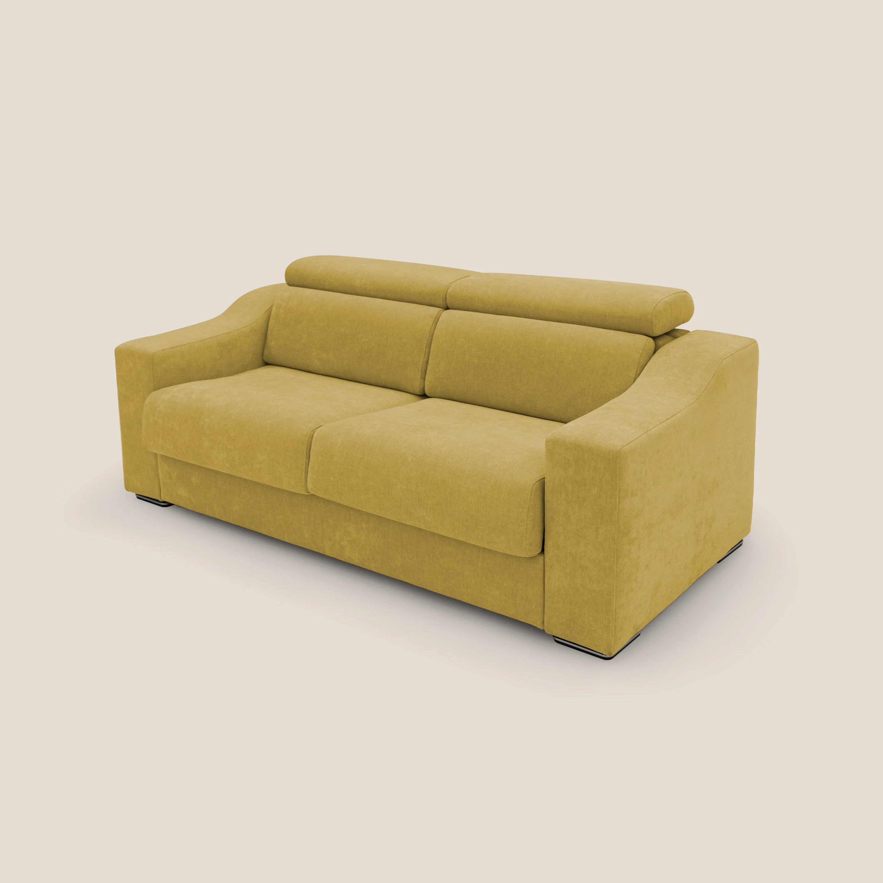 Bomber Canapé convertible matrimonial avec  têtières en tissu imperméable T14 jaune - Image 9