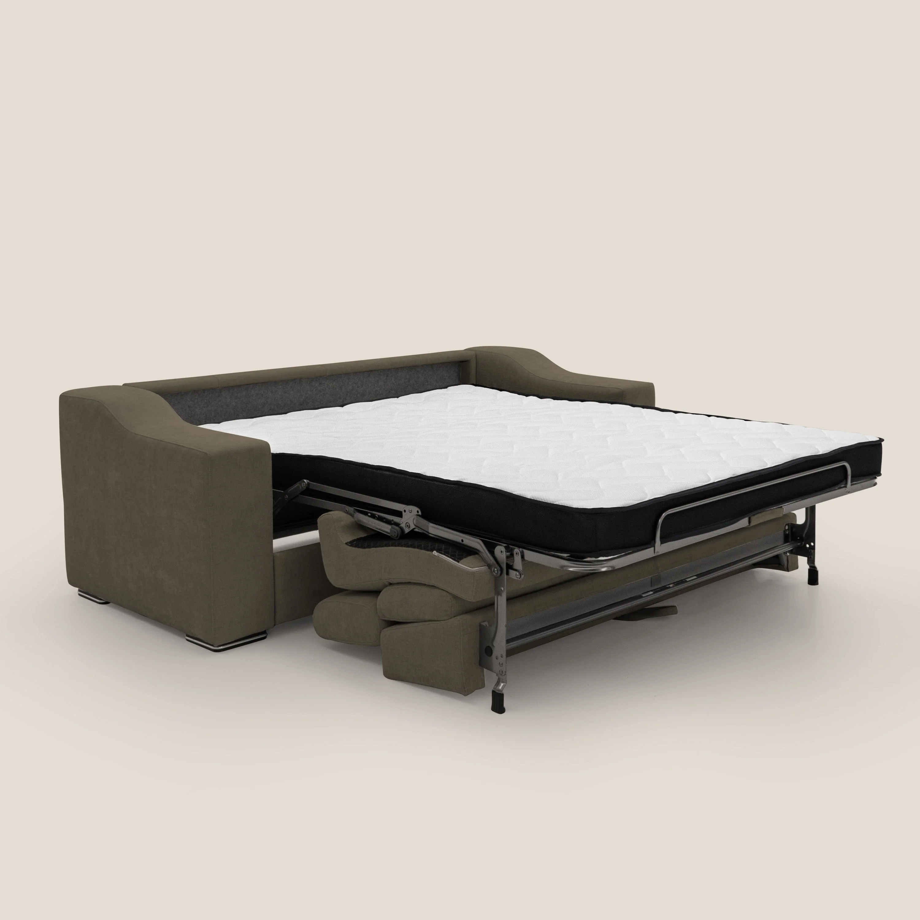 Bomber Canapé convertible matrimonial avec  têtières en tissu imperméable T14 marron - Image 2