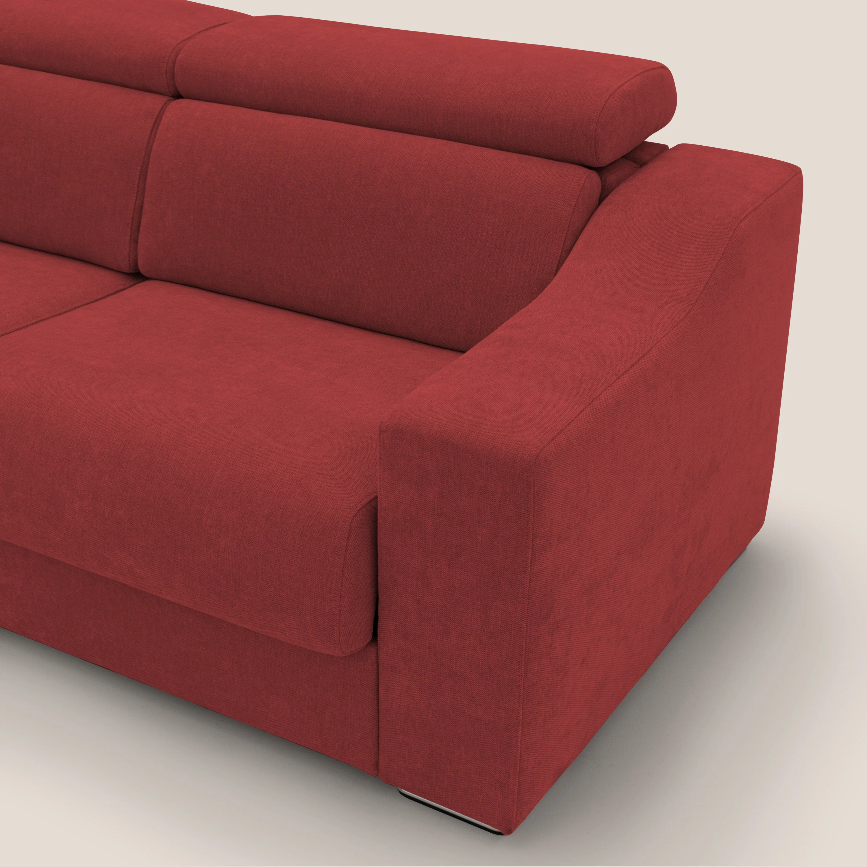 Bomber Canapé convertible matrimonial avec  têtières en tissu imperméable T14 rouge - Image 7
