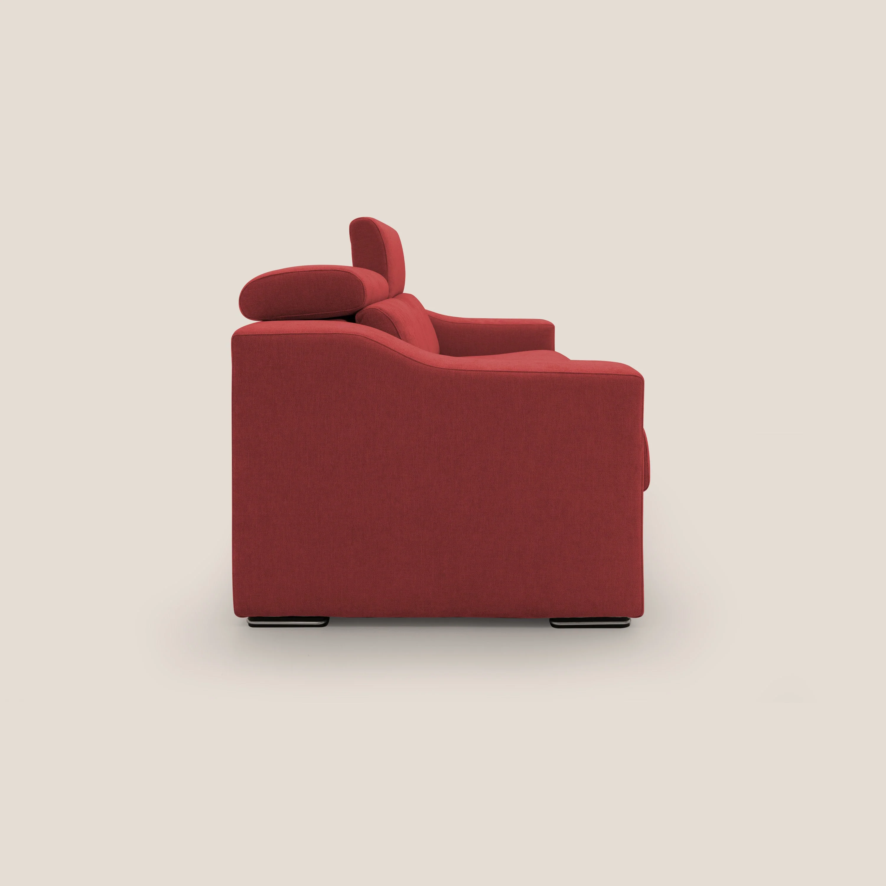 Bomber Canapé convertible matrimonial avec  têtières en tissu imperméable T14 rouge - Image 8