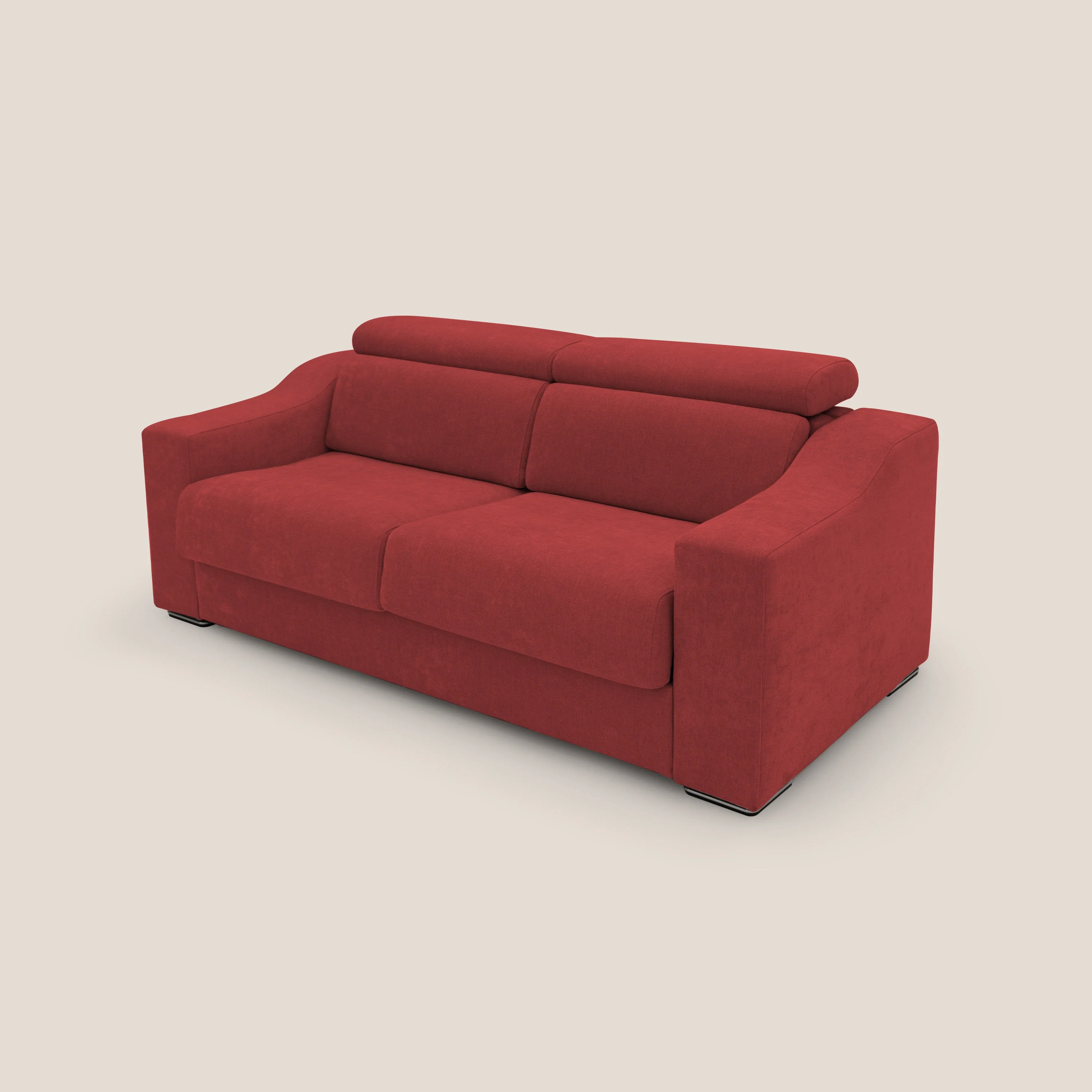 Bomber Canapé convertible matrimonial avec  têtières en tissu imperméable T14 rouge - Image 9