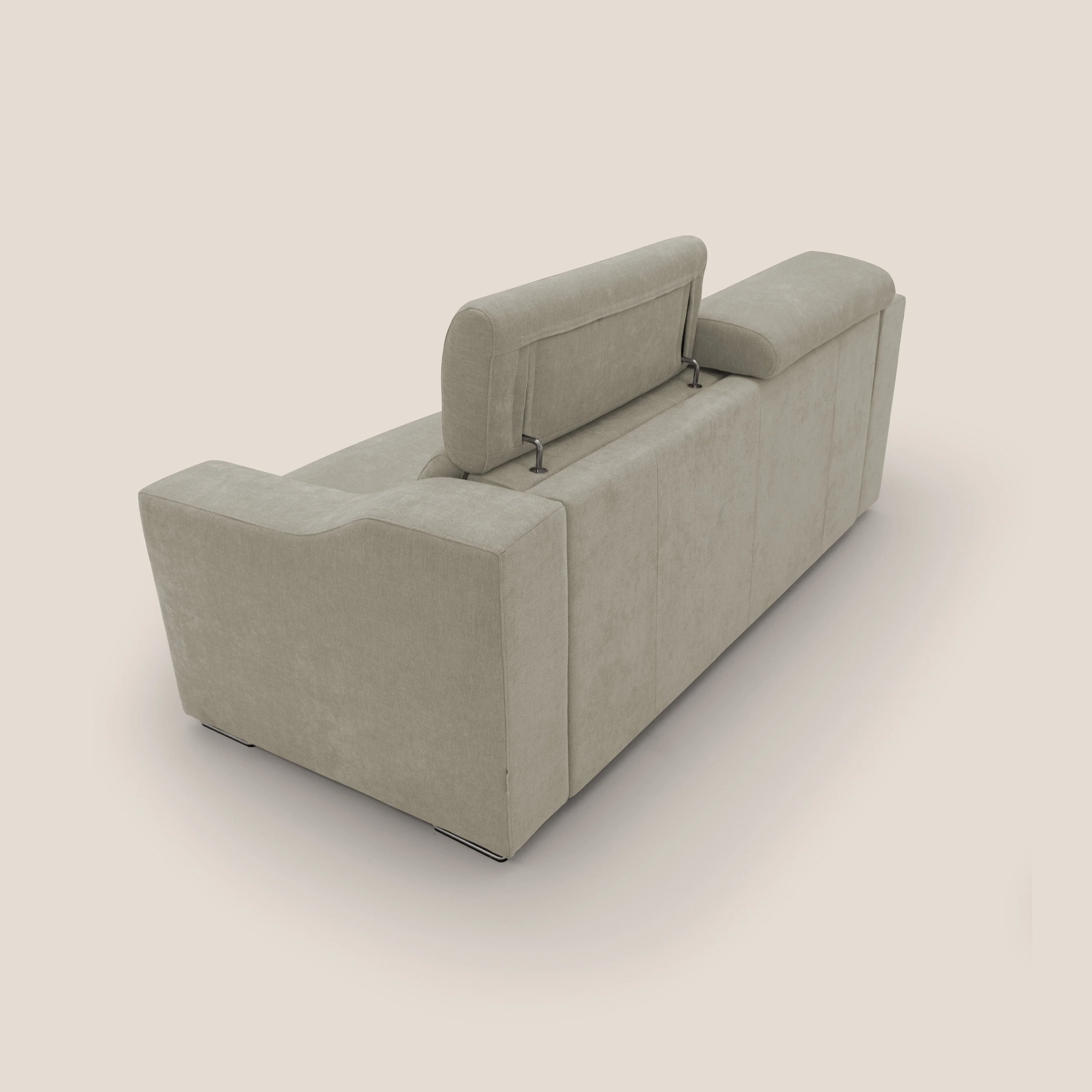 Bomber Canapé convertible matrimonial avec  têtières en tissu imperméable T14 Taupe tortora - Image 10