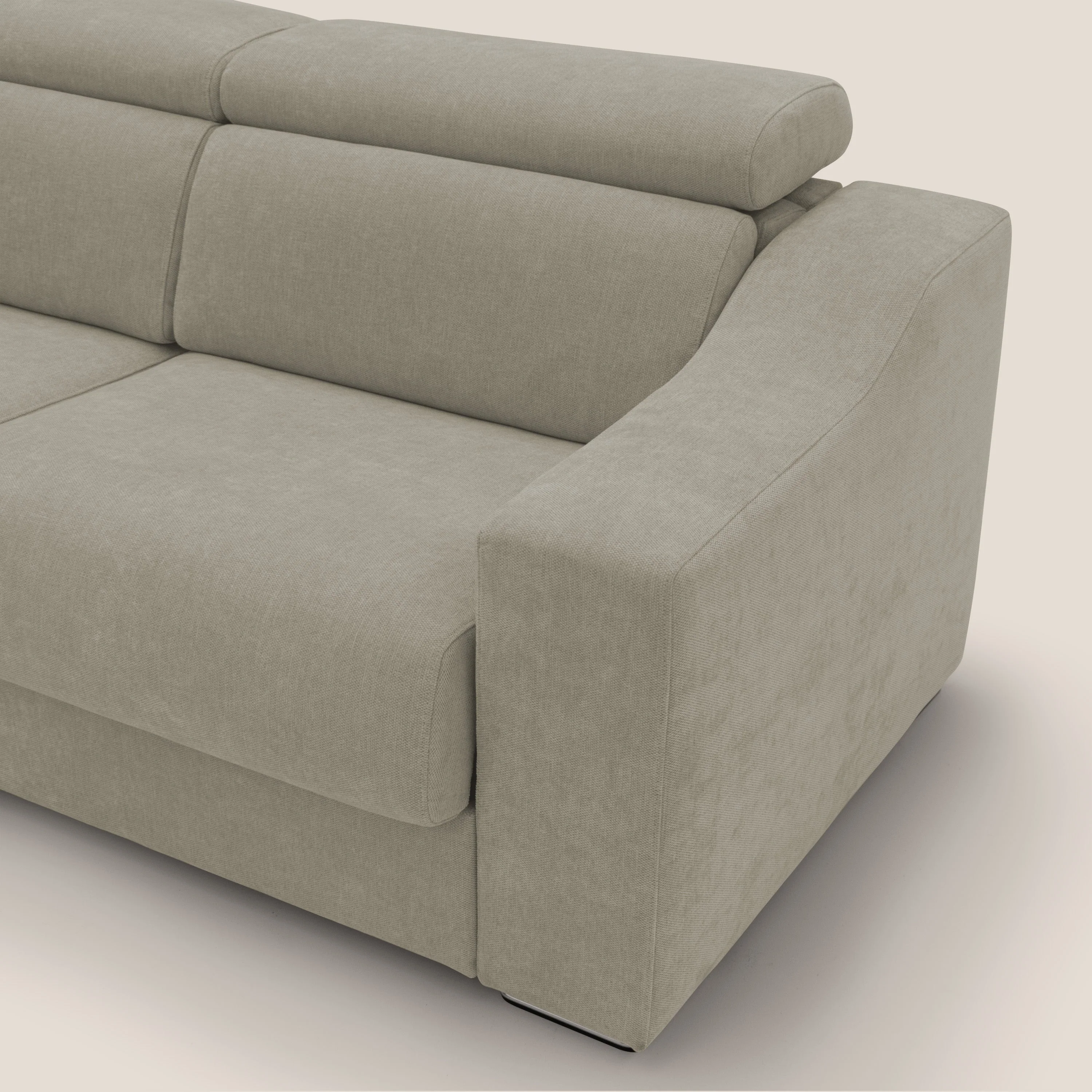 Bomber Canapé convertible matrimonial avec  têtières en tissu imperméable T14 Taupe tortora - Image 7