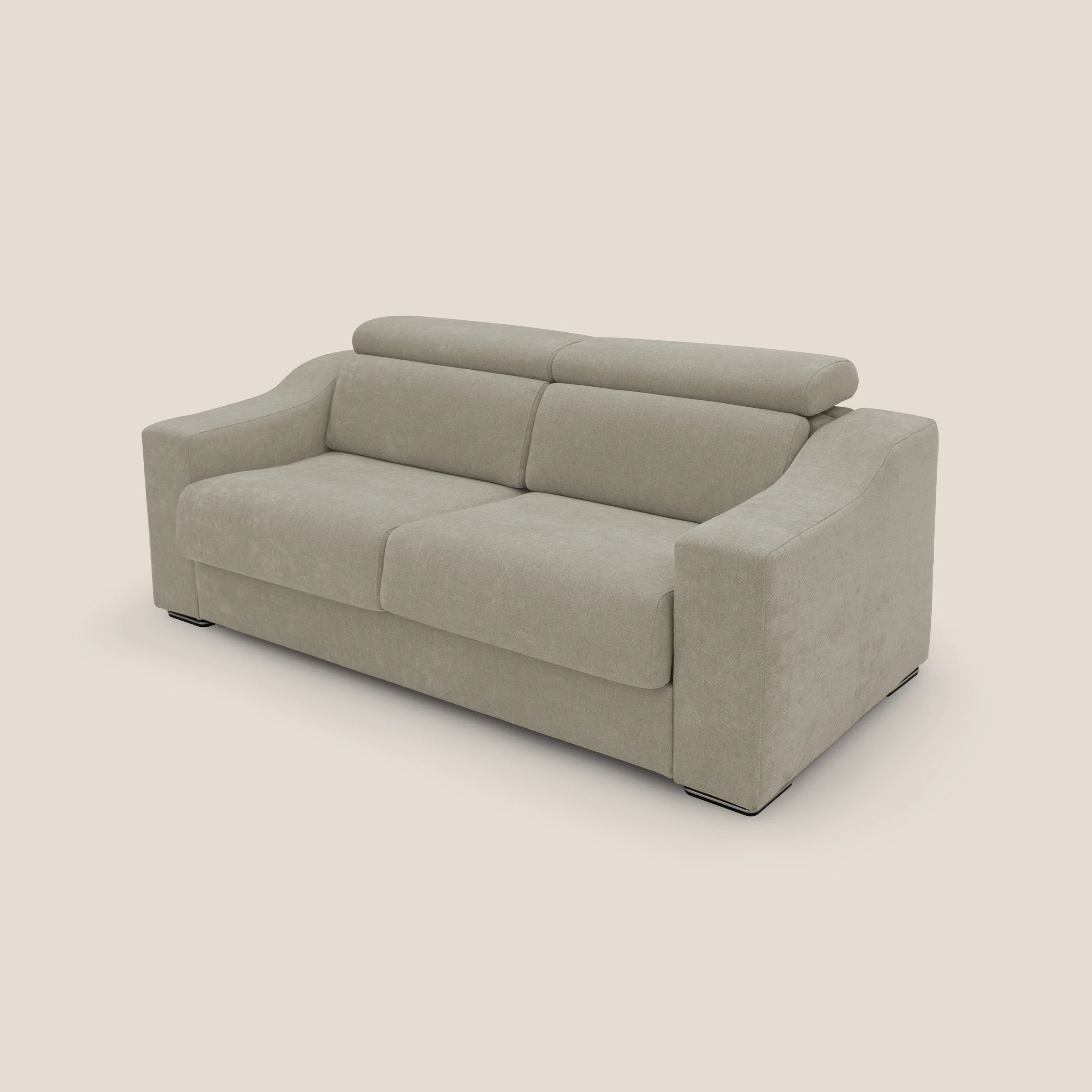 Bomber Canapé convertible matrimonial avec  têtières en tissu imperméable T14 Taupe tortora - Image 9