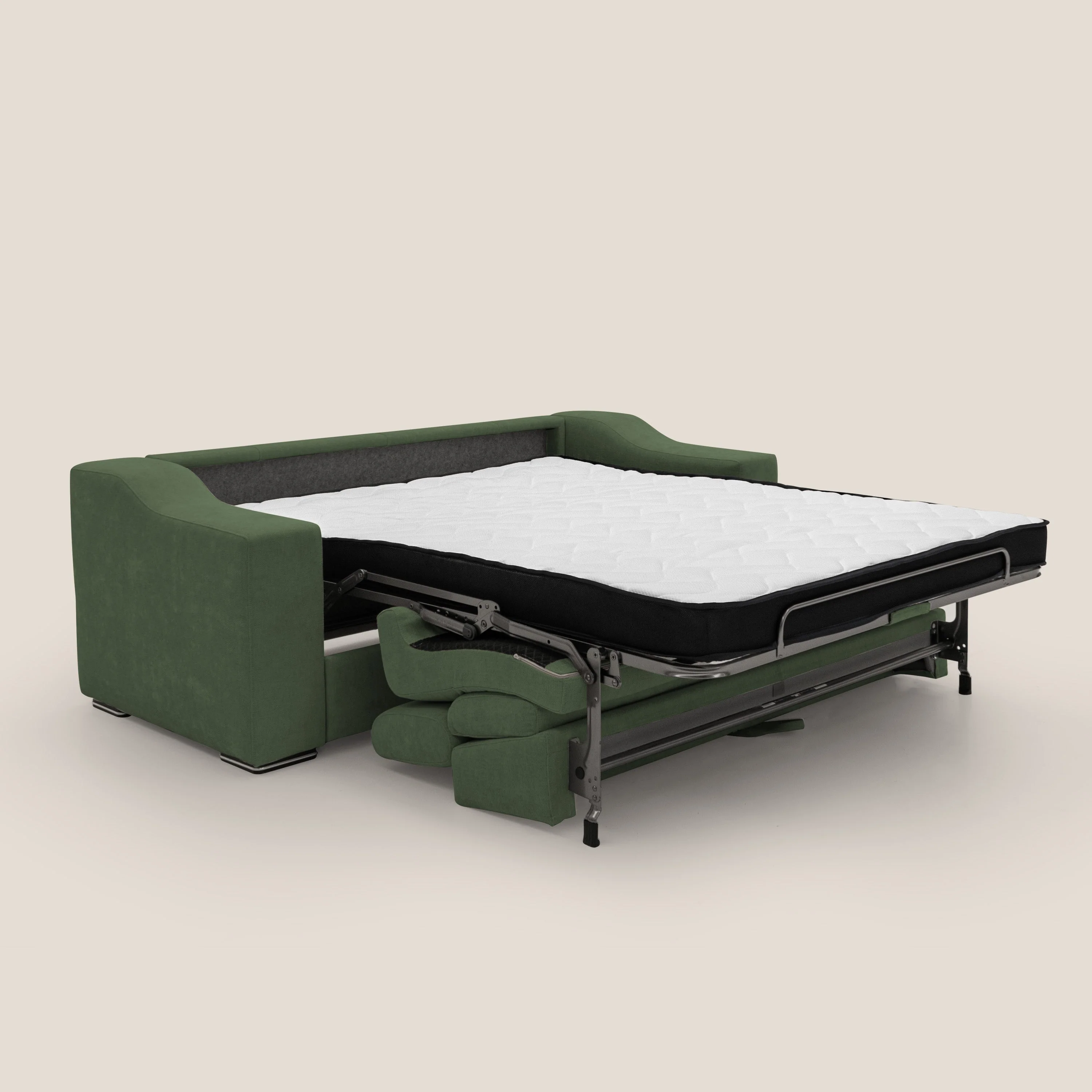 Bomber CanapĂ© convertible matrimonial avec tĂȘtiĂšres en tissu impermĂ©able T14 vert - Image 2