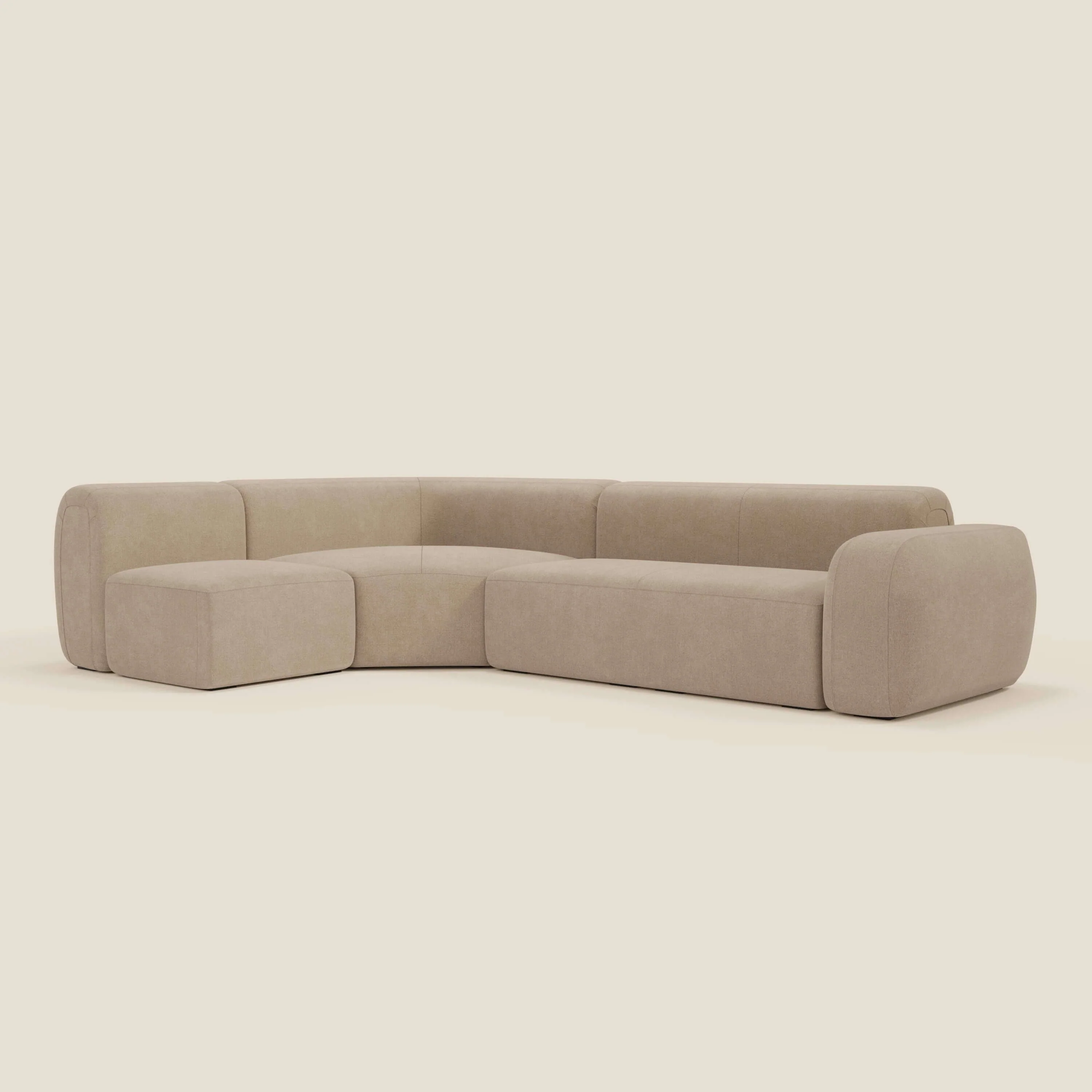 BonBon Canapè d'angle modulable - tissu détachable T23 beige - Image 11