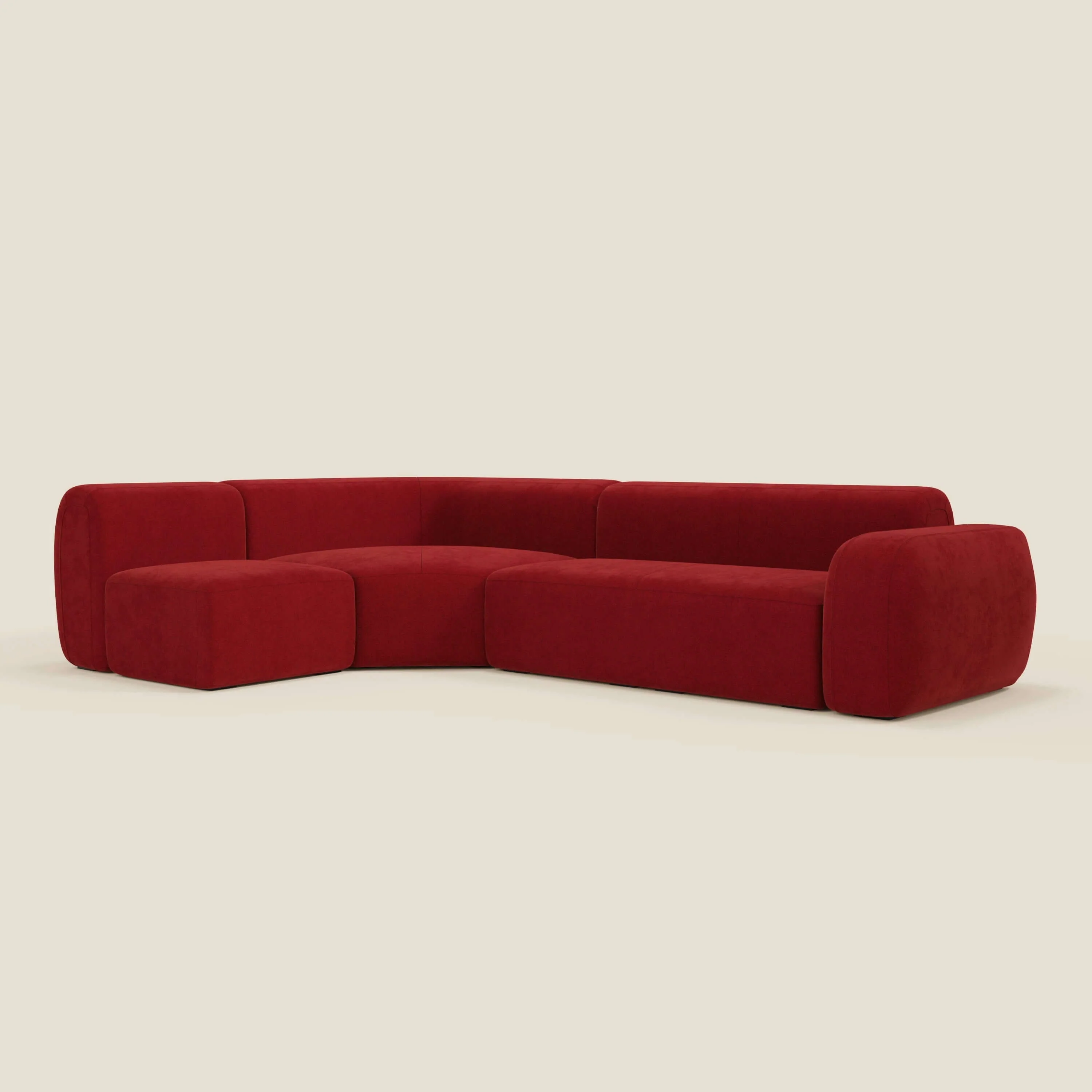 BonBon Canapè d'angle modulable - tissu détachable T23 bordeaux - Image 10