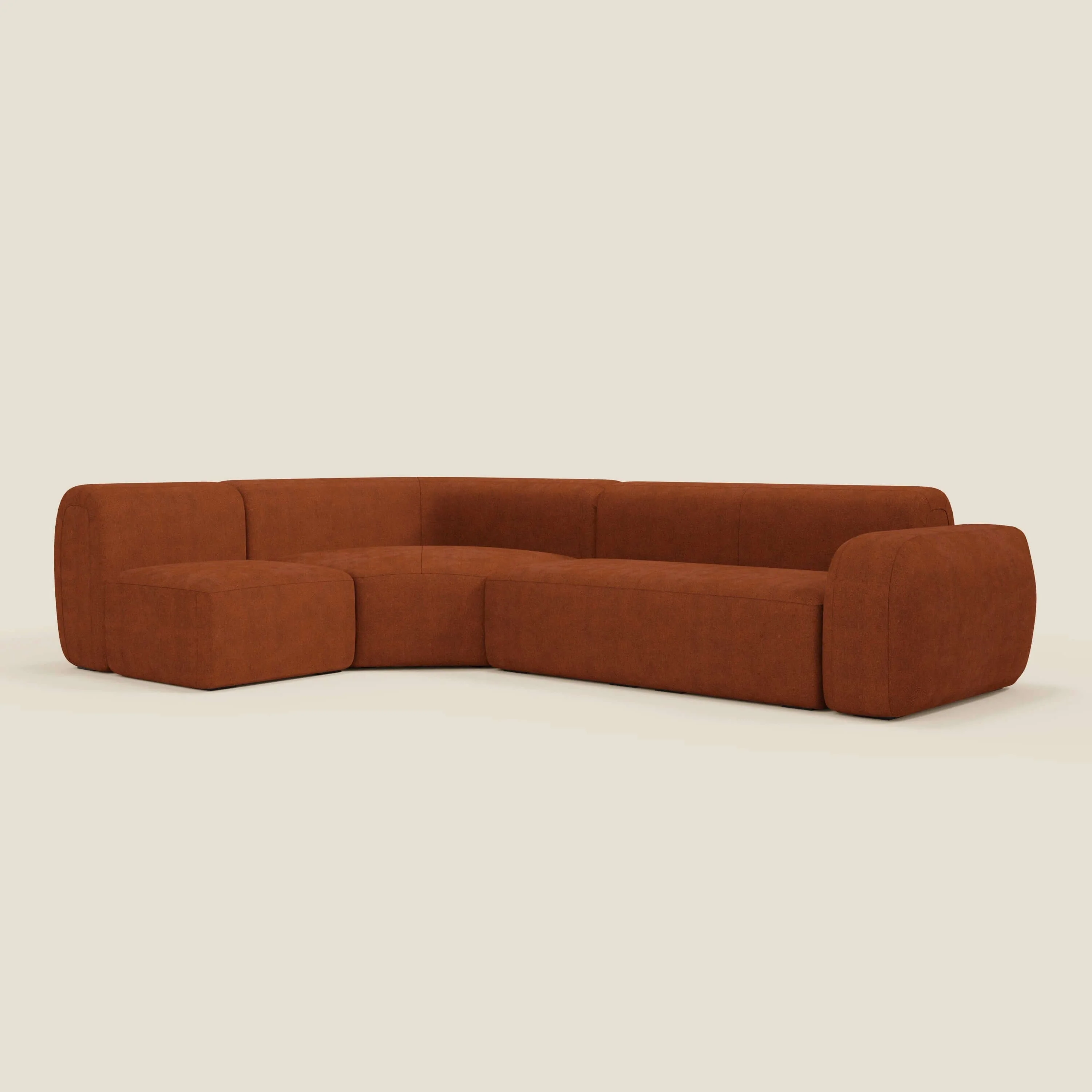 BonBon Canapè d'angle modulable - tissu détachable T23 orange rouille - Image 10