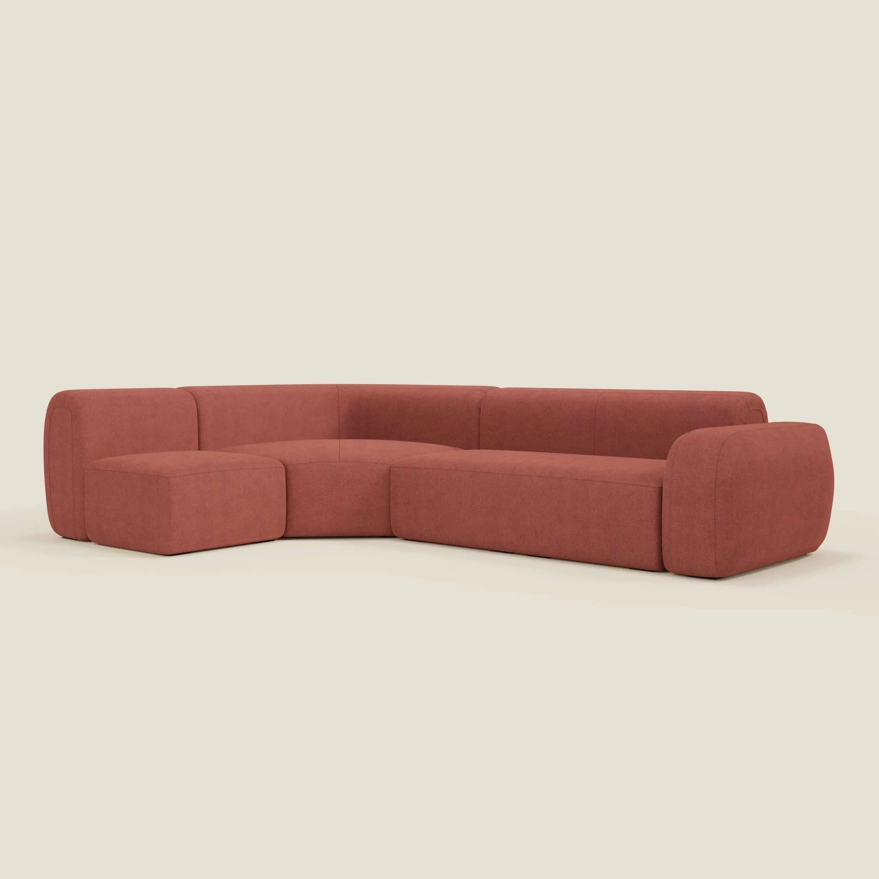 BonBon Canapè d'angle modulable - tissu détachable T23 rouge cerise - Image 10