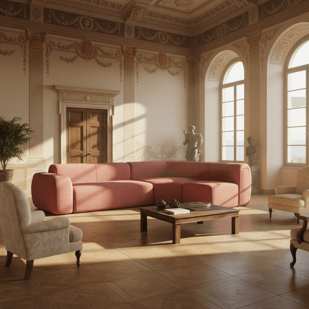 BonBon Canapè d'angle modulable - tissu détachable T23 rouge cerise - Image 13