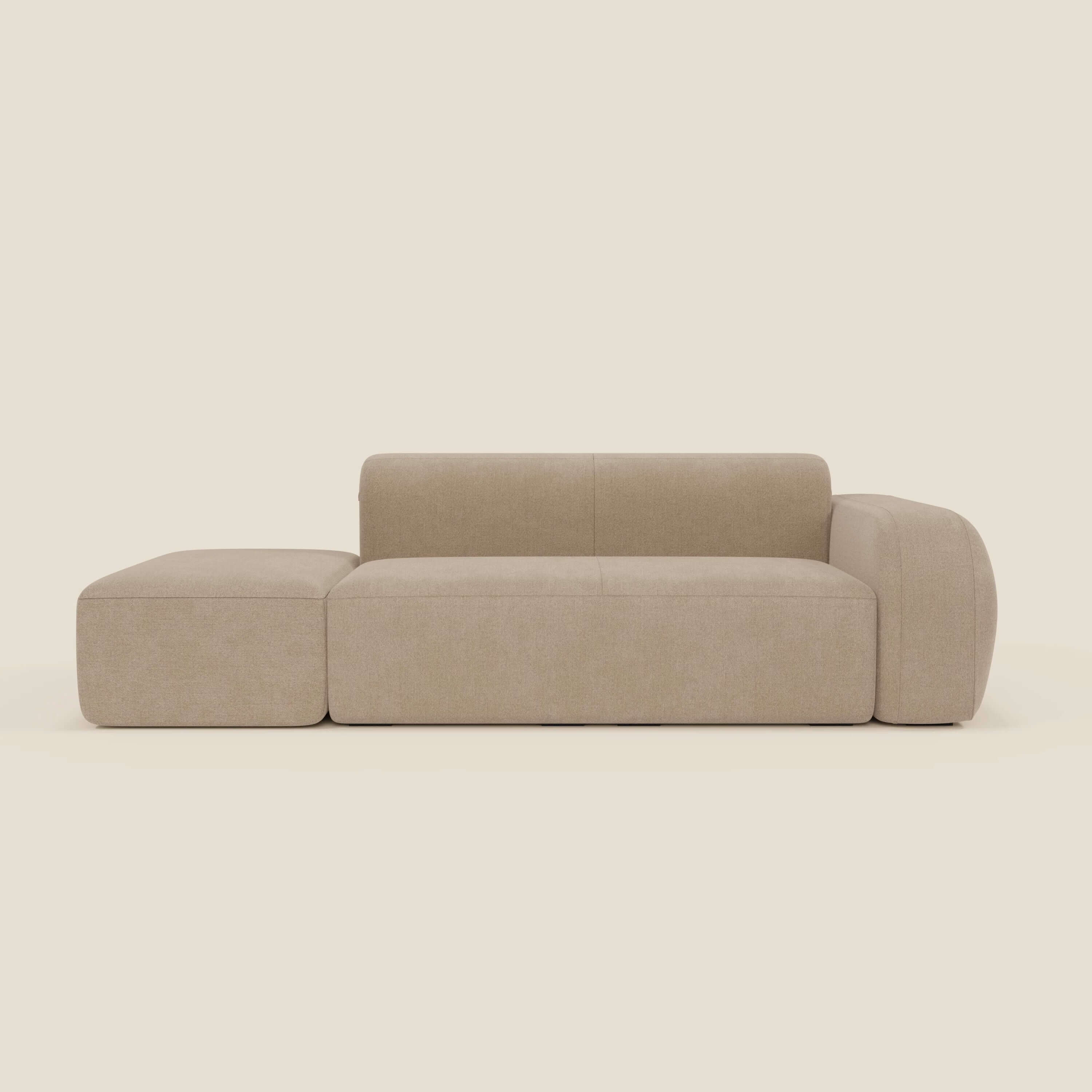 BonBon Canapé modulable – Composition avec pouf terminal en tissu détachable T23 beige - Image 11