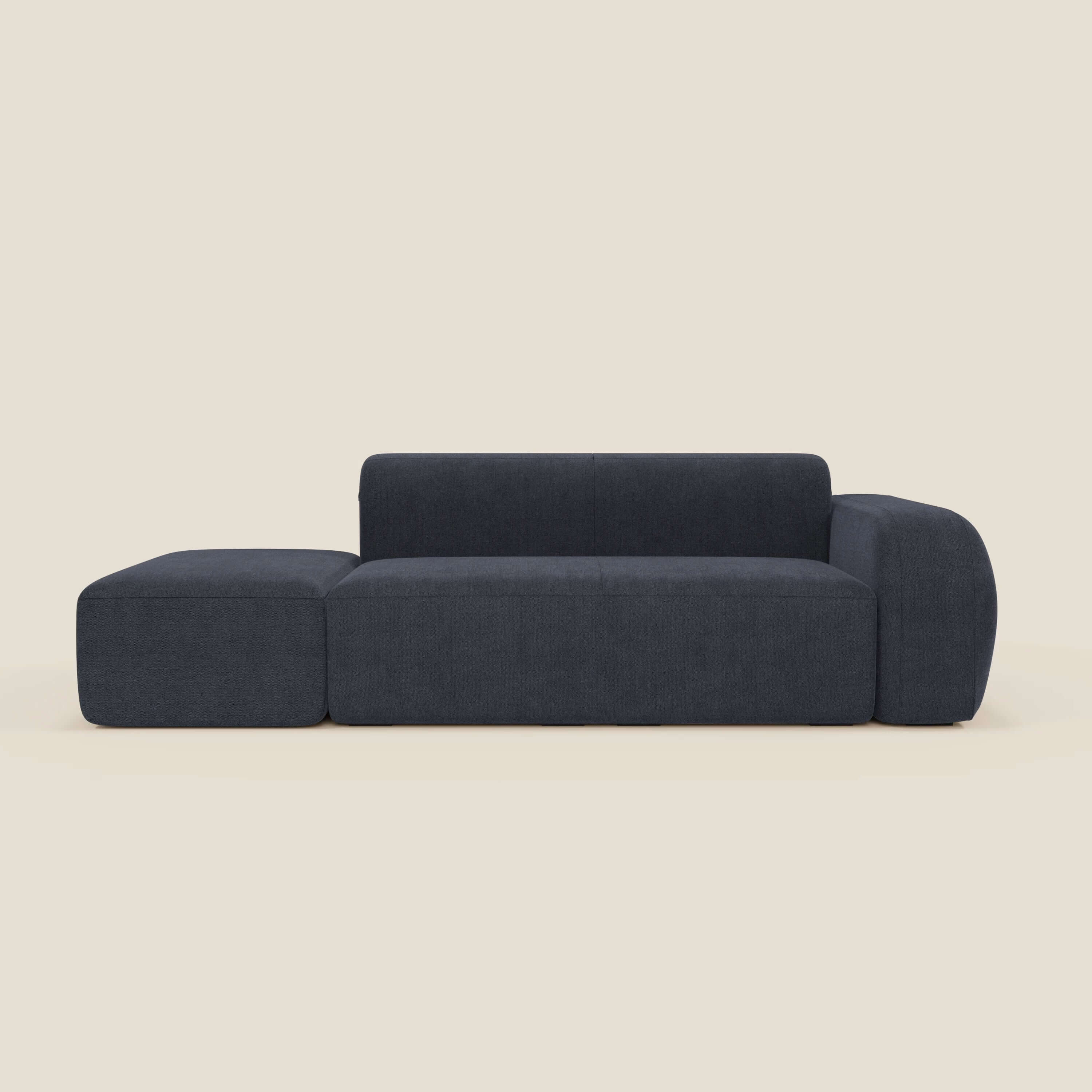 BonBon Canapé modulable – Composition avec pouf terminal en tissu détachable T23 bleu ardoise - Image 11