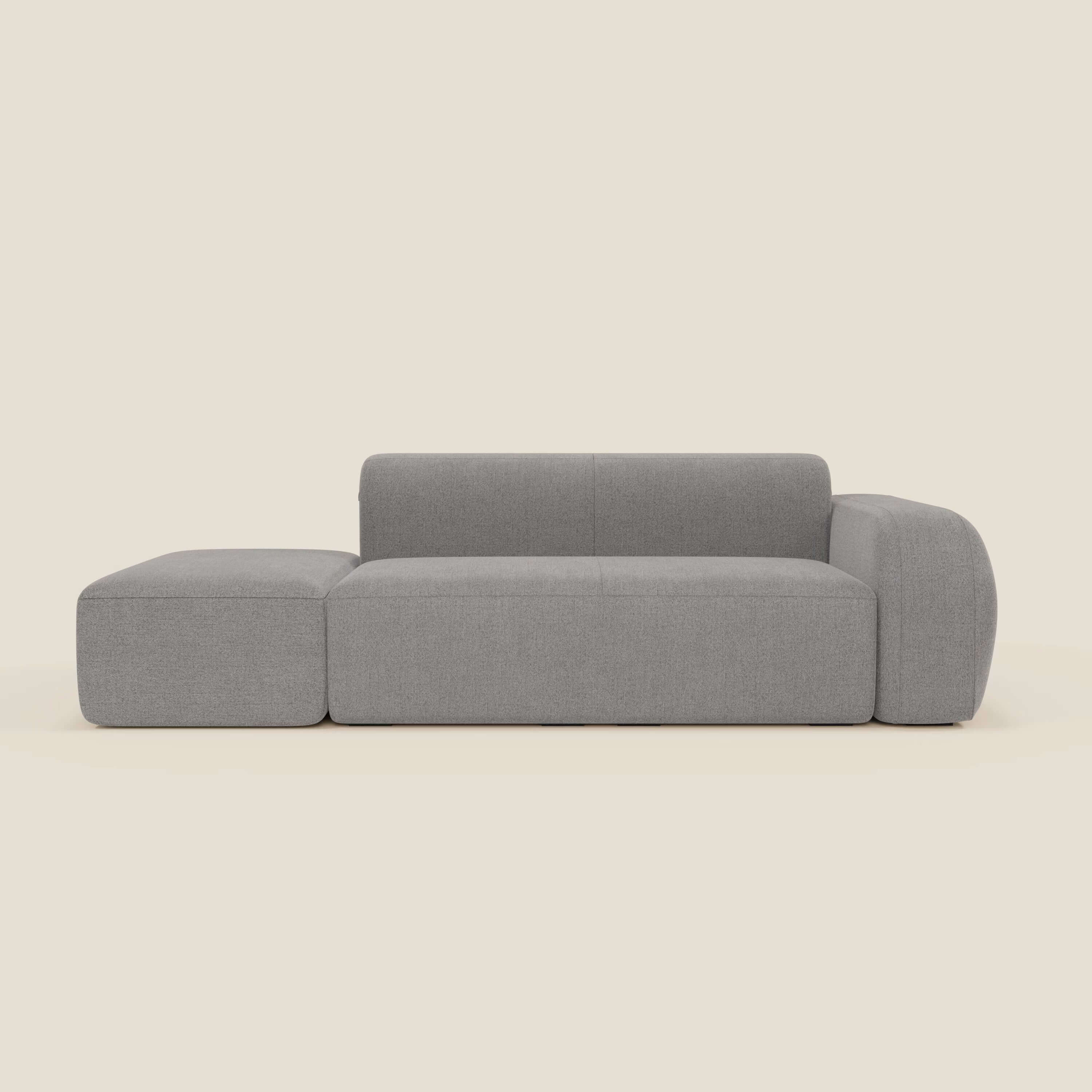 BonBon Canapé modulable – Composition avec pouf terminal en tissu détachable T23 gris - Image 11