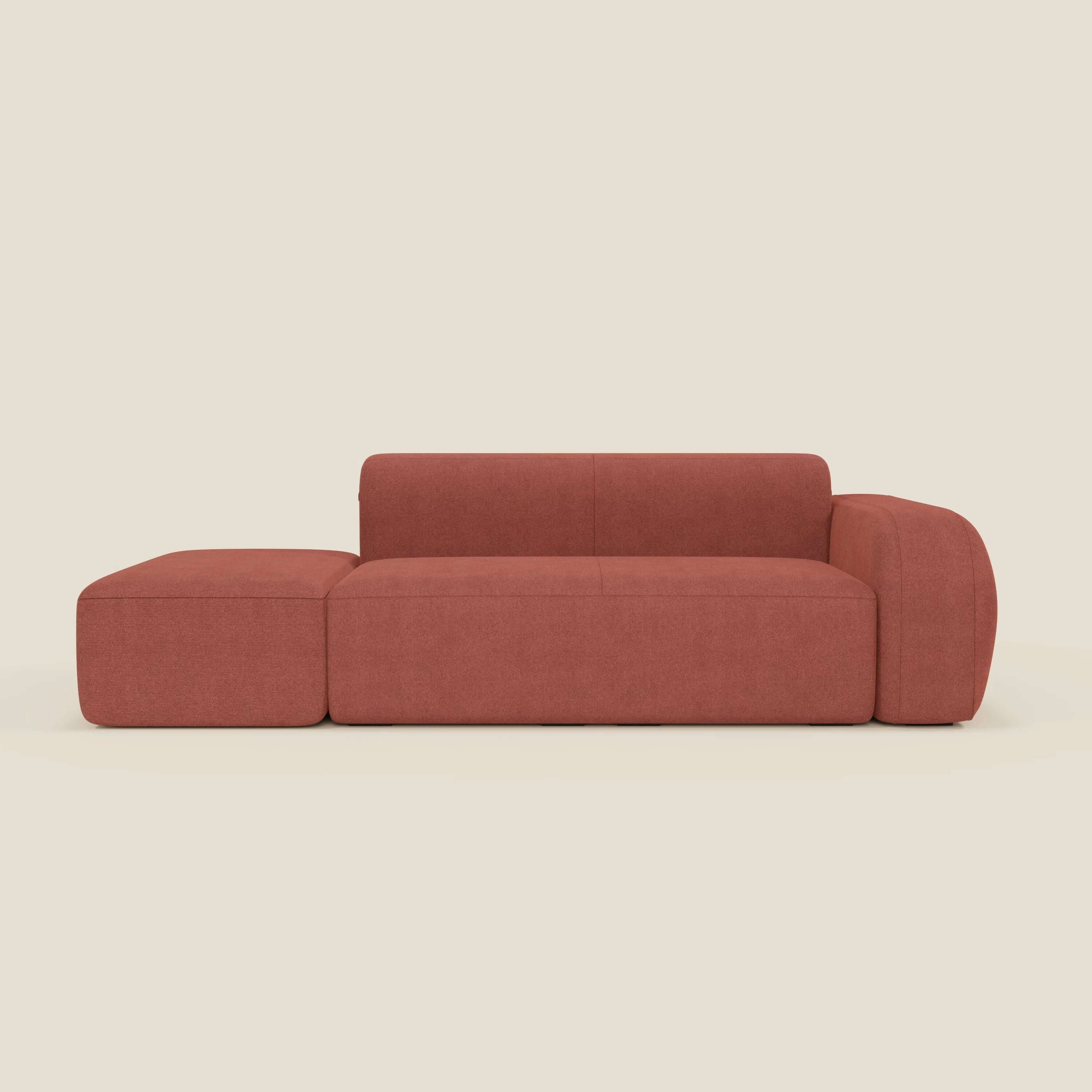 BonBon Canapé modulable – Composition avec pouf terminal en tissu détachable T23 rouge cerise - Image 11