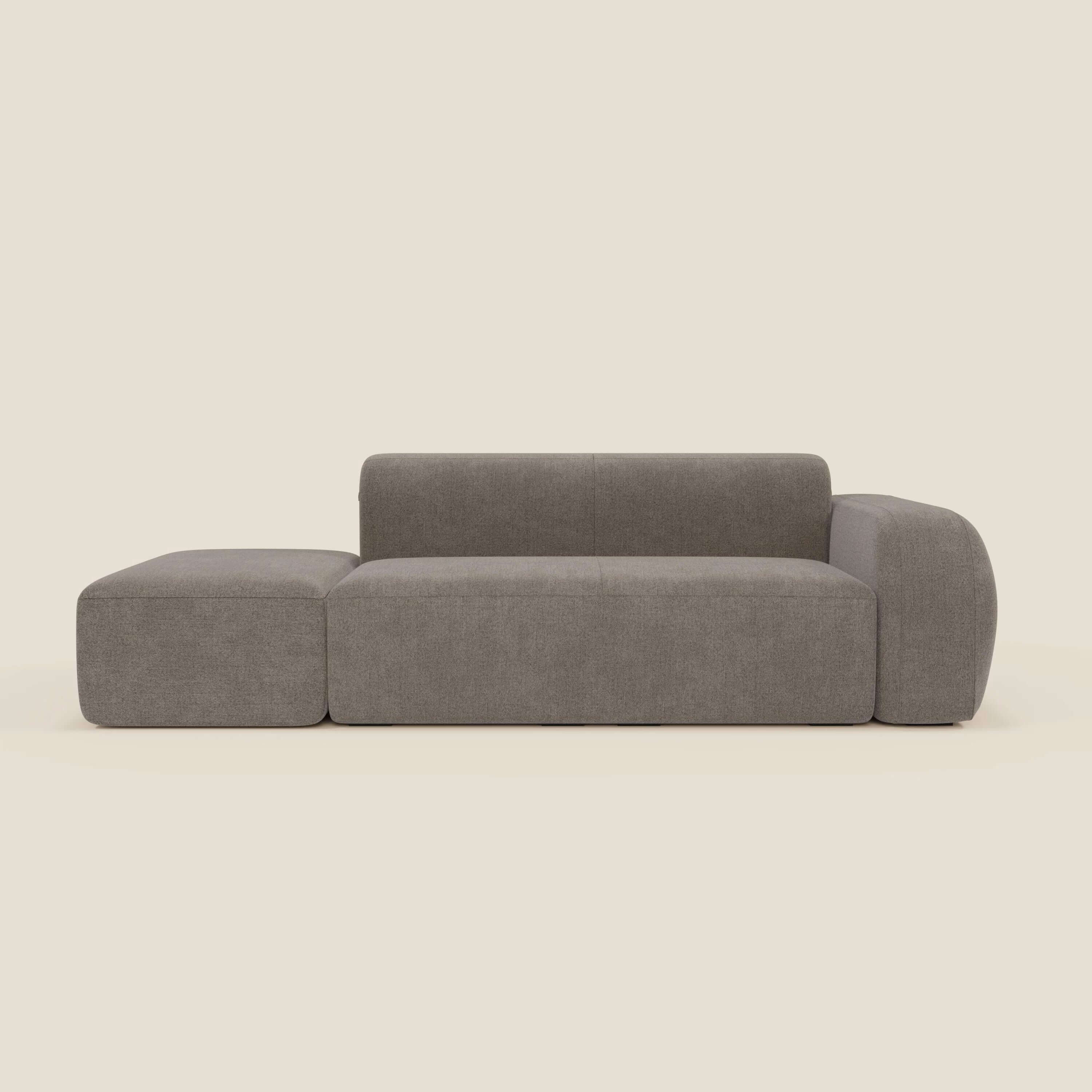 BonBon Canapé modulable – Composition avec pouf terminal en tissu détachable T23 taupe - Image 12