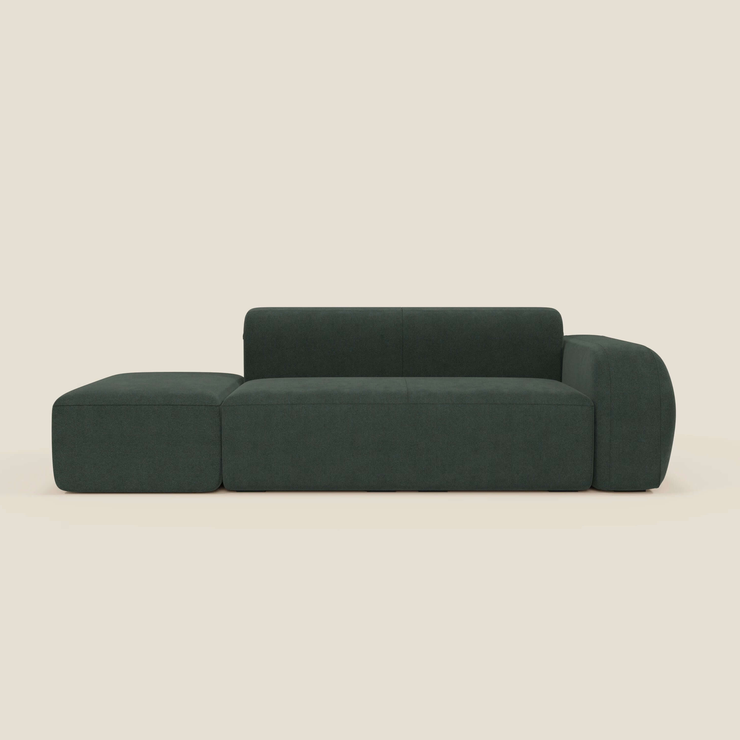 BonBon Canapé modulable – Composition avec pouf terminal en tissu détachable T23 vert - Image 11