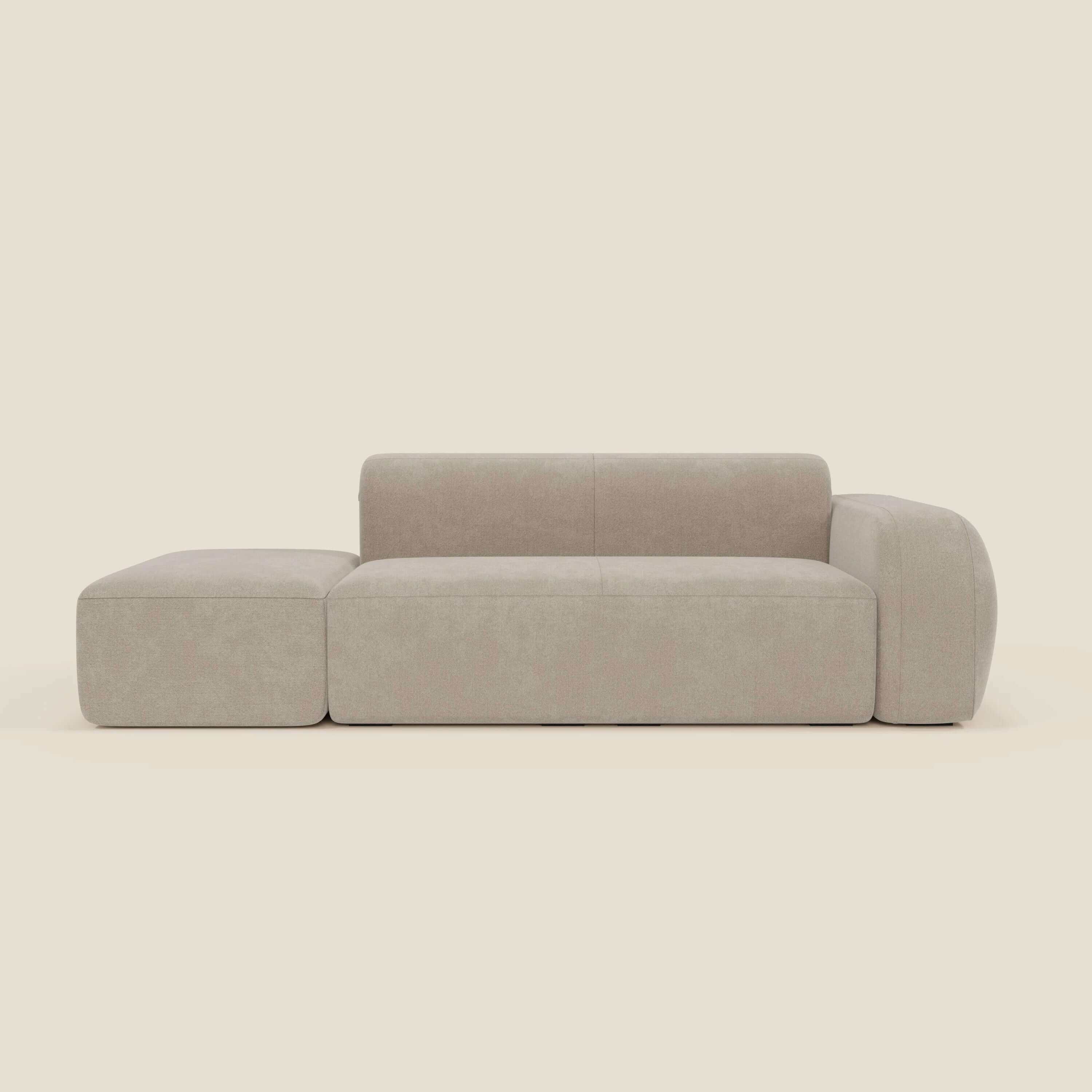 BonBon Divano modulare componibile – Composizione con pouf terminale in tessuto smacchiabile T23 panna - Image 11