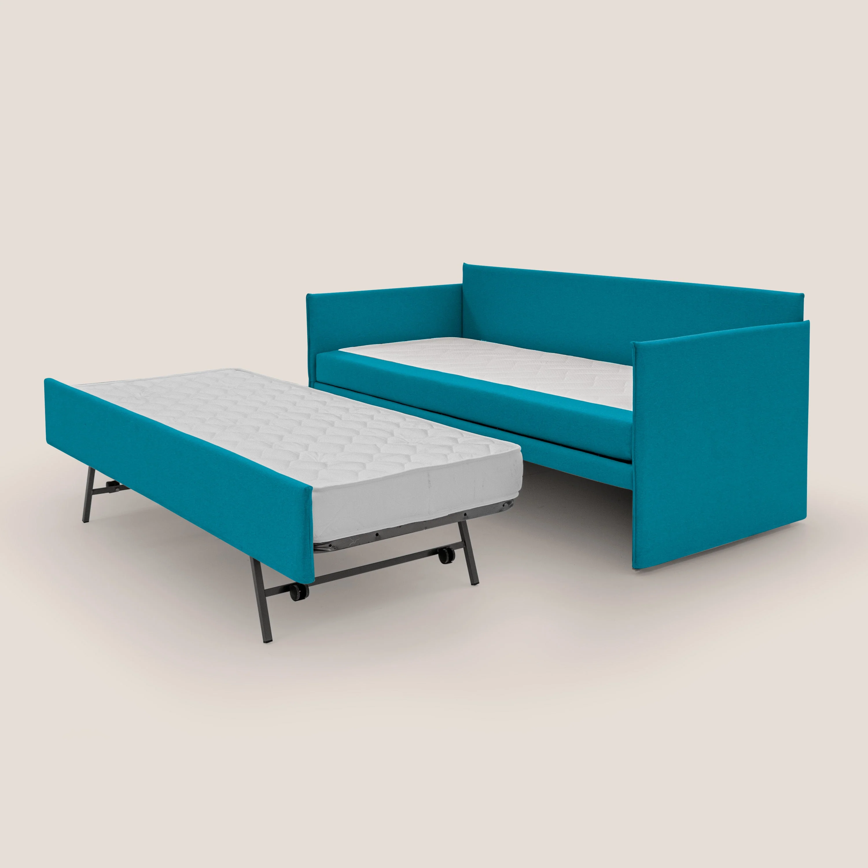 Brenta Canapé duplex avec lits jumeaux et tissu effet coton imperméable T13 bleu ciel - Image 5