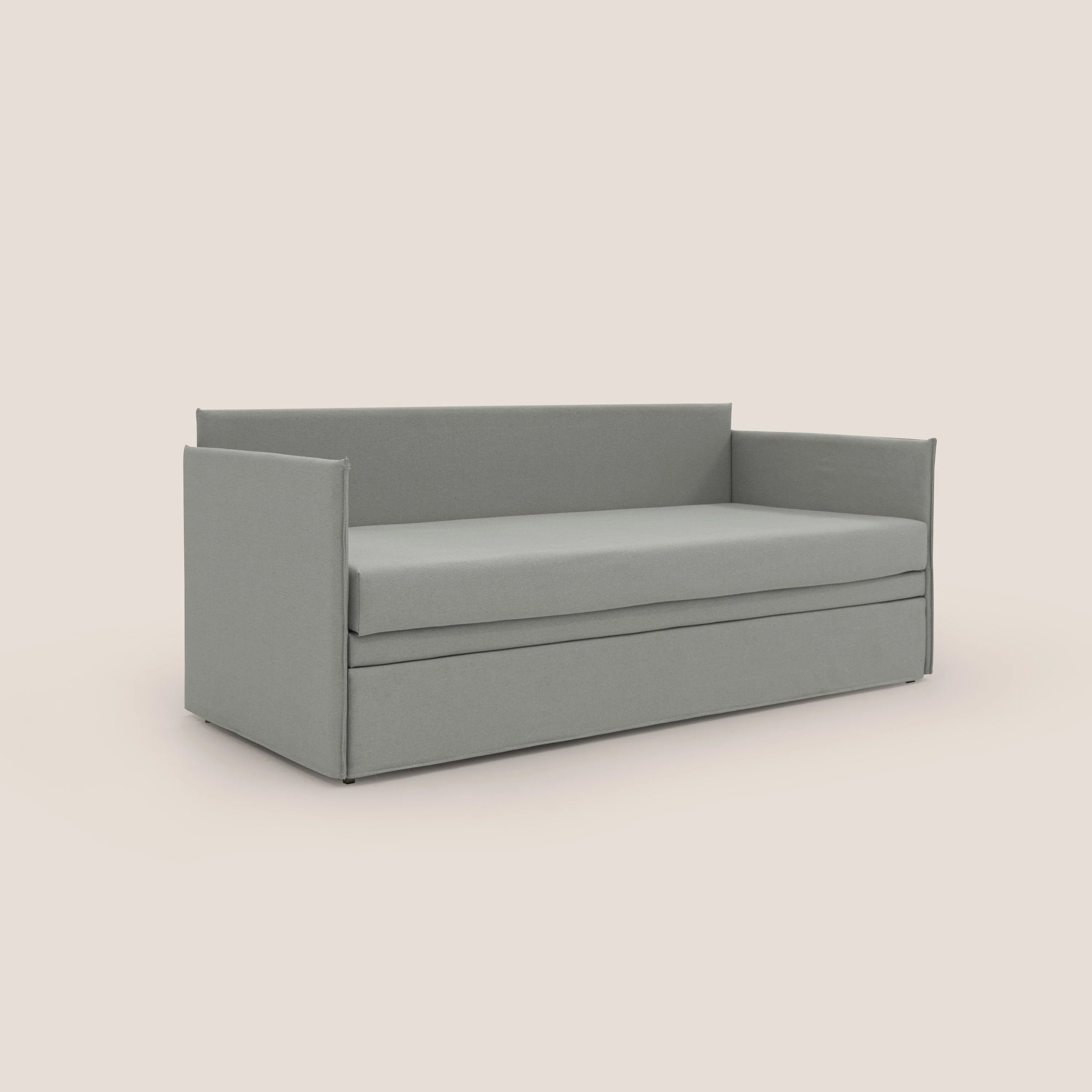 Brenta Canapé duplex avec lits jumeaux et tissu effet coton imperméable T13 gris - Image 3