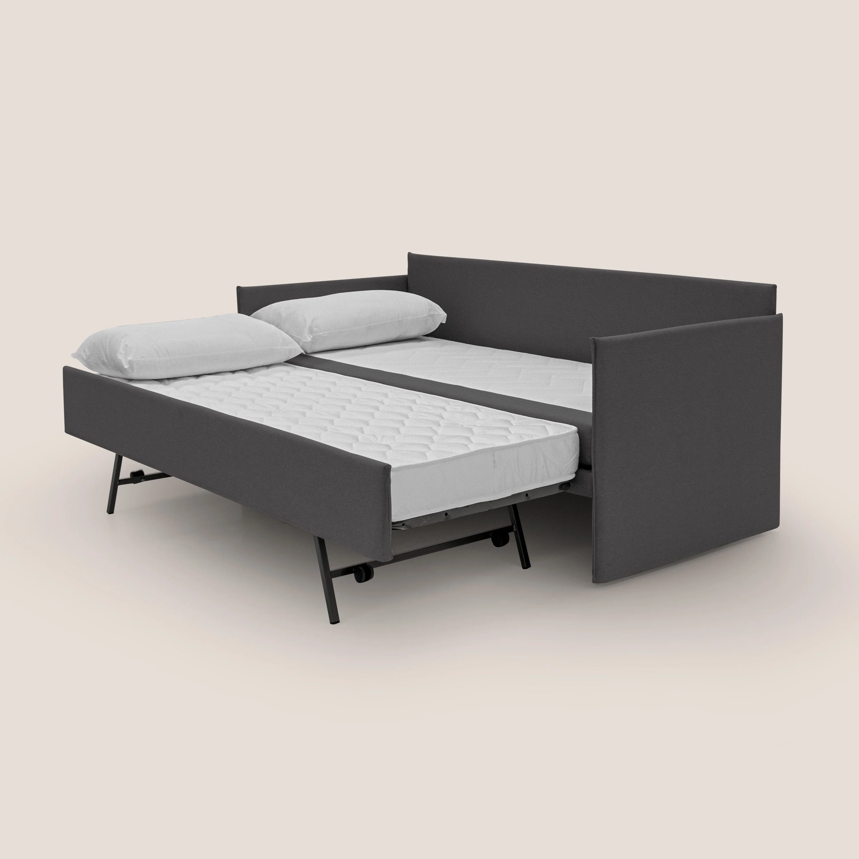 Brera Canapé duplex avec lits jumeaux et tissu effet coton imperméable T13 anthracite - Image 2
