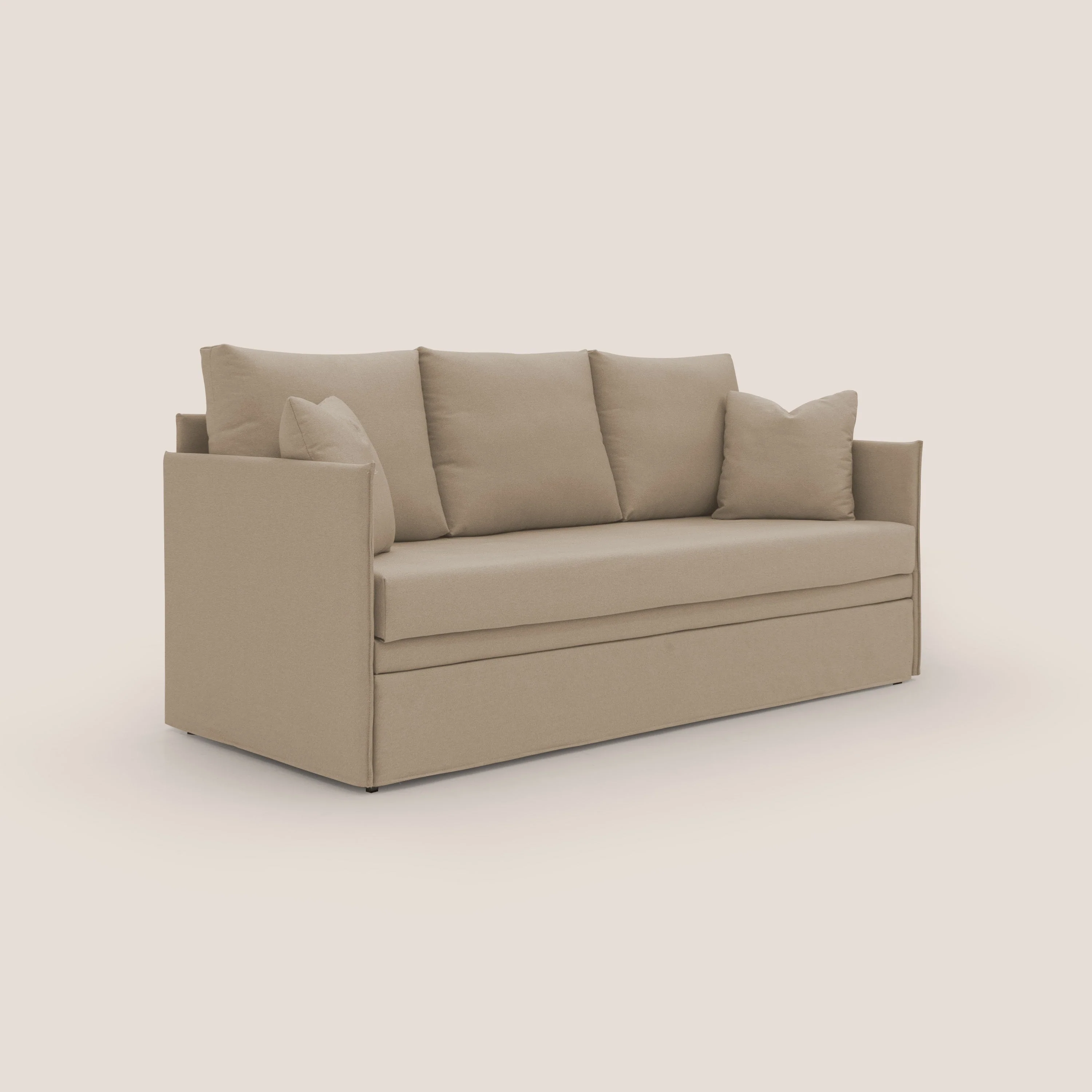 Brera Canapé duplex avec lits jumeaux et tissu effet coton imperméable T13 beige - Image 3