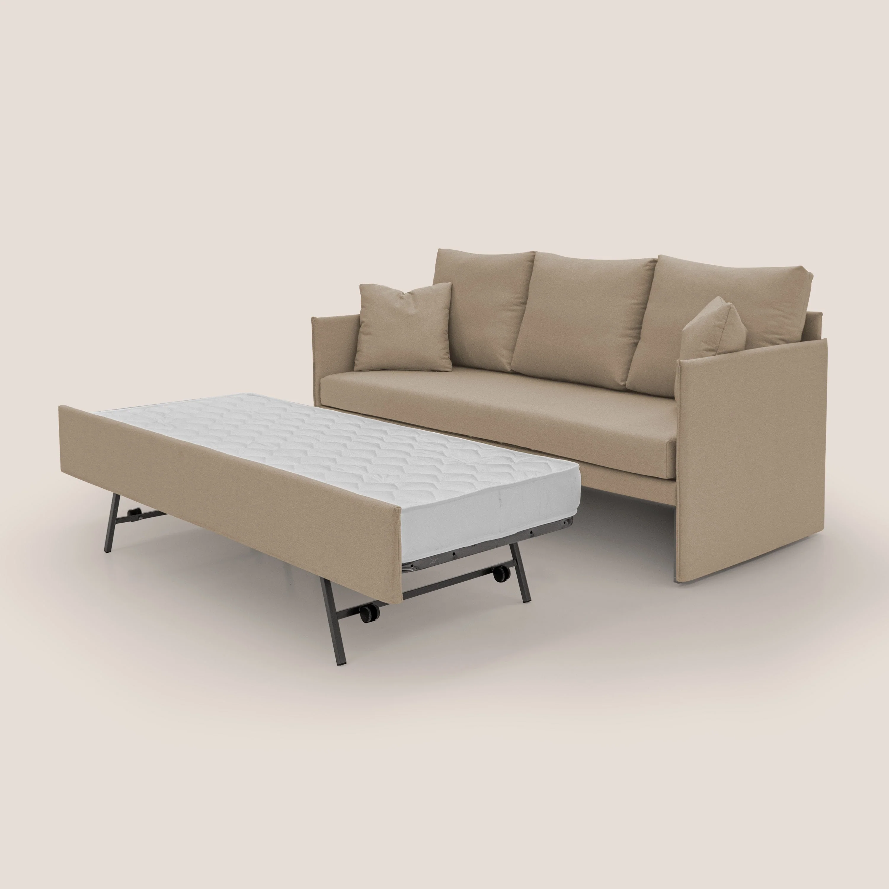 Brera Canapé duplex avec lits jumeaux et tissu effet coton imperméable T13 beige - Image 6