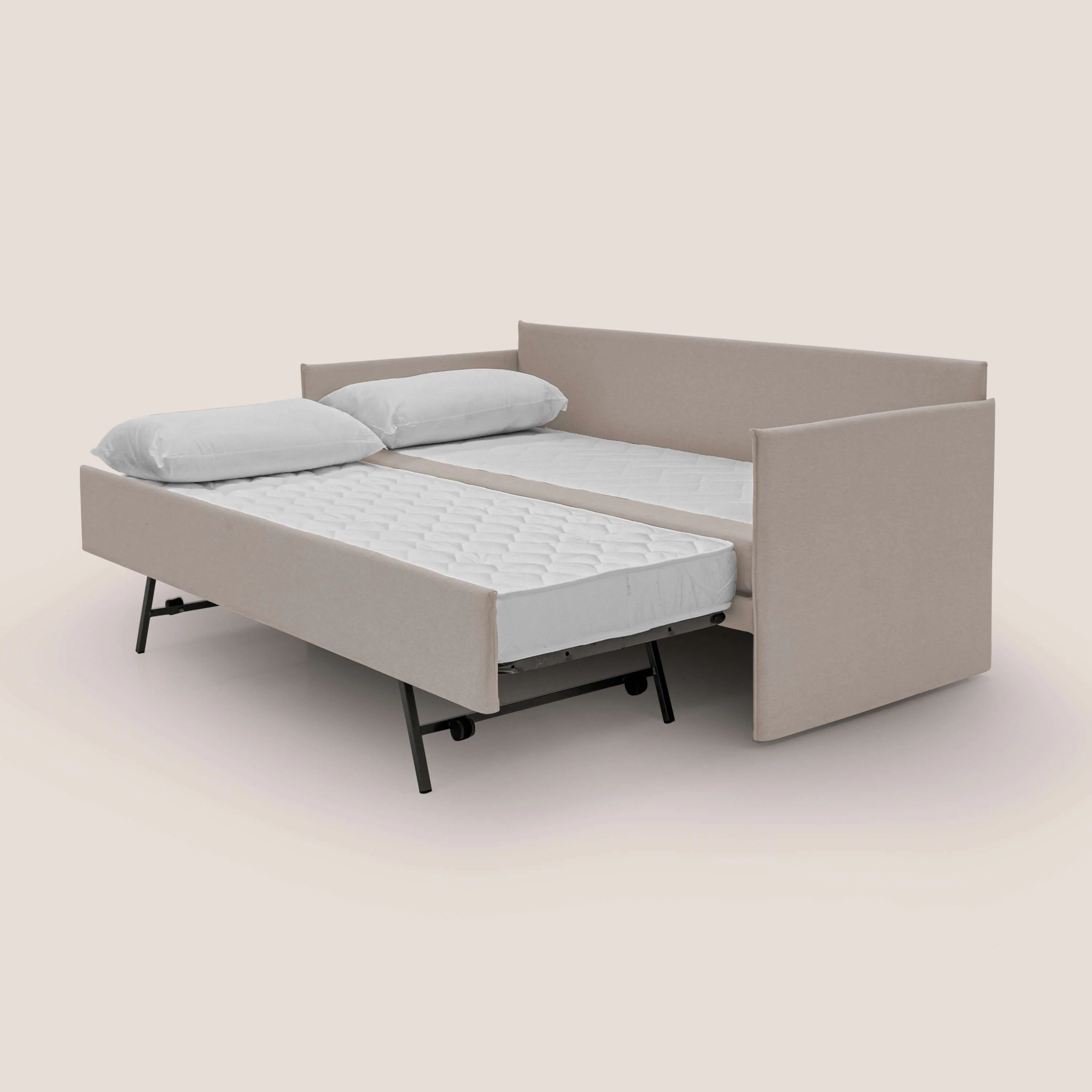 Brera Canapé duplex avec lits jumeaux et tissu effet coton imperméable T13 crème - Image 2