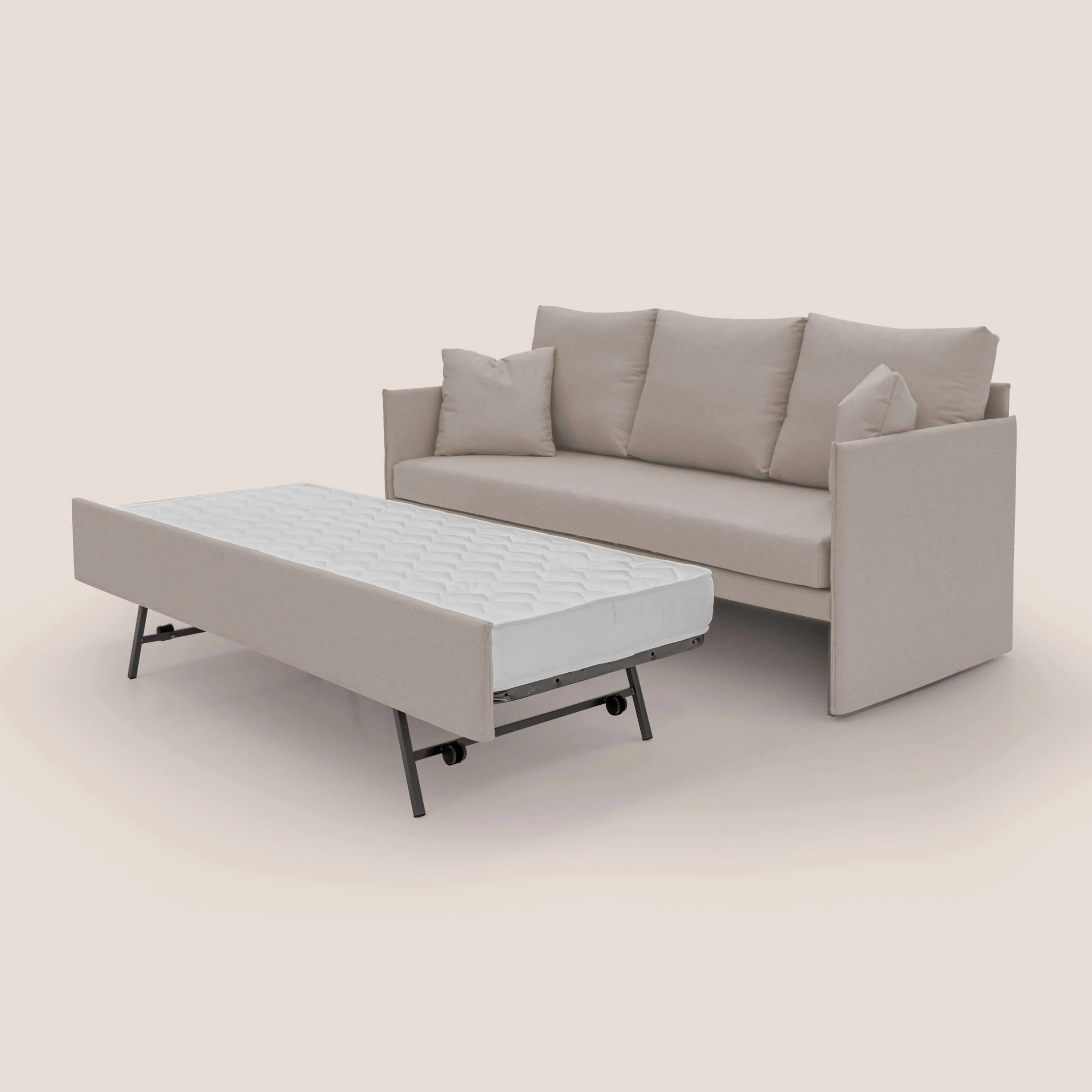 Brera Canapé duplex avec lits jumeaux et tissu effet coton imperméable T13 crème - Image 3