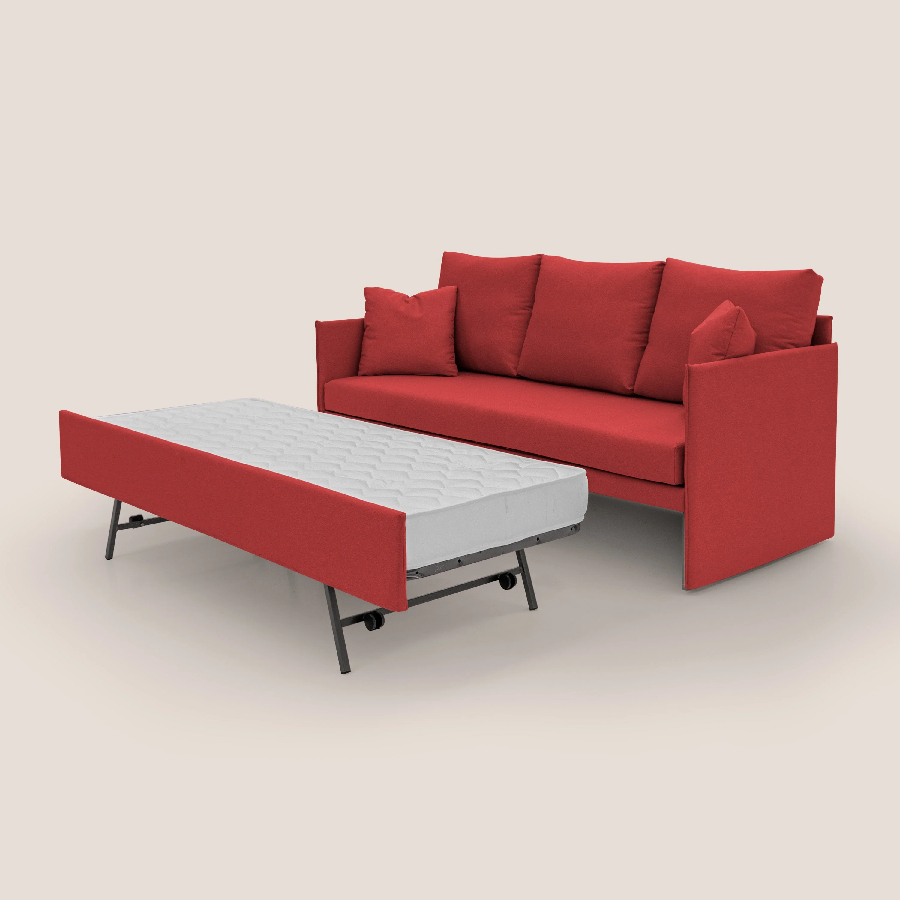 Brera Canapé duplex avec lits jumeaux et tissu effet coton imperméable T13 rouge - Image 6