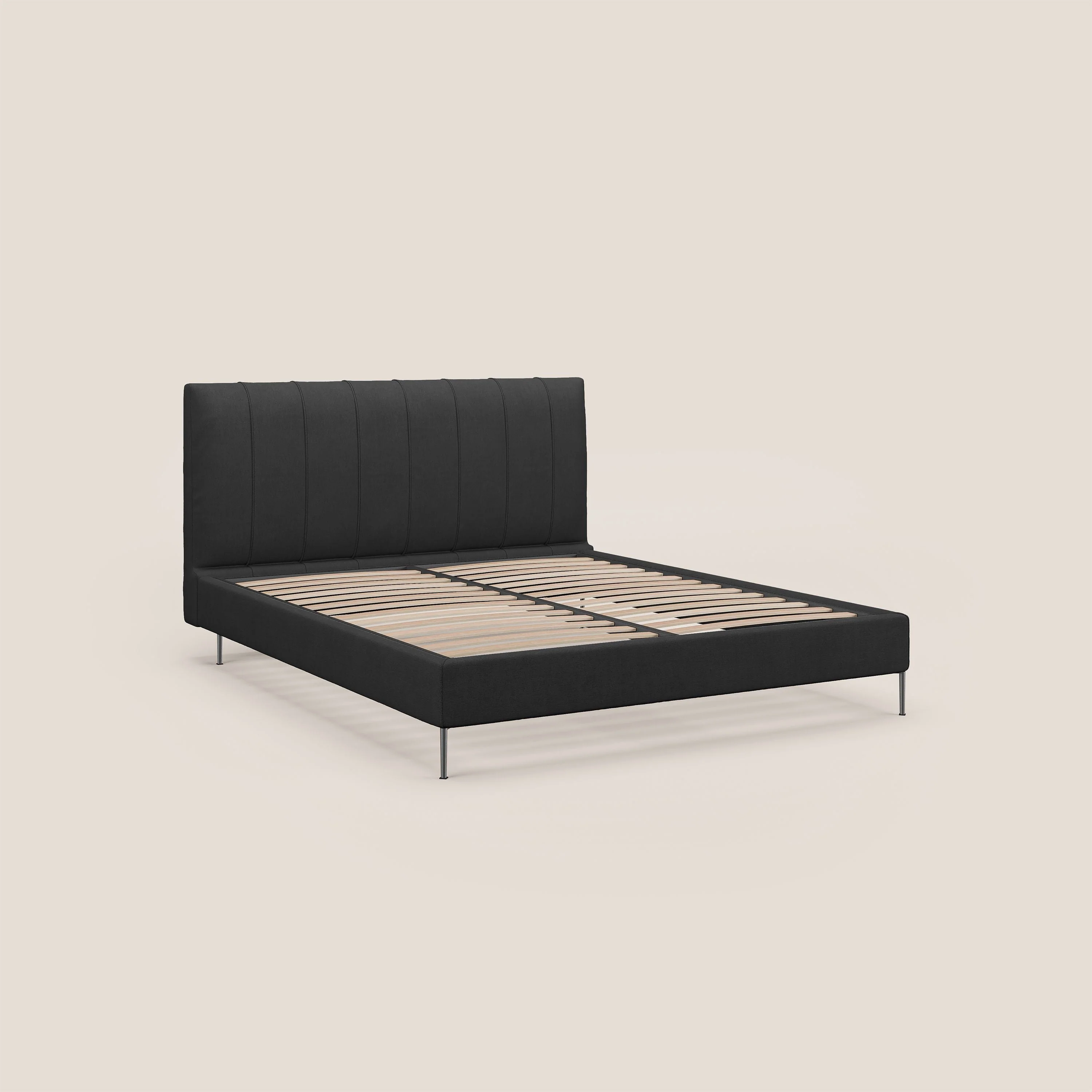 Calliope lit rembourré aux pieds hauts complètement déhoussable en tissu détachable T17 anthracite - Image 7