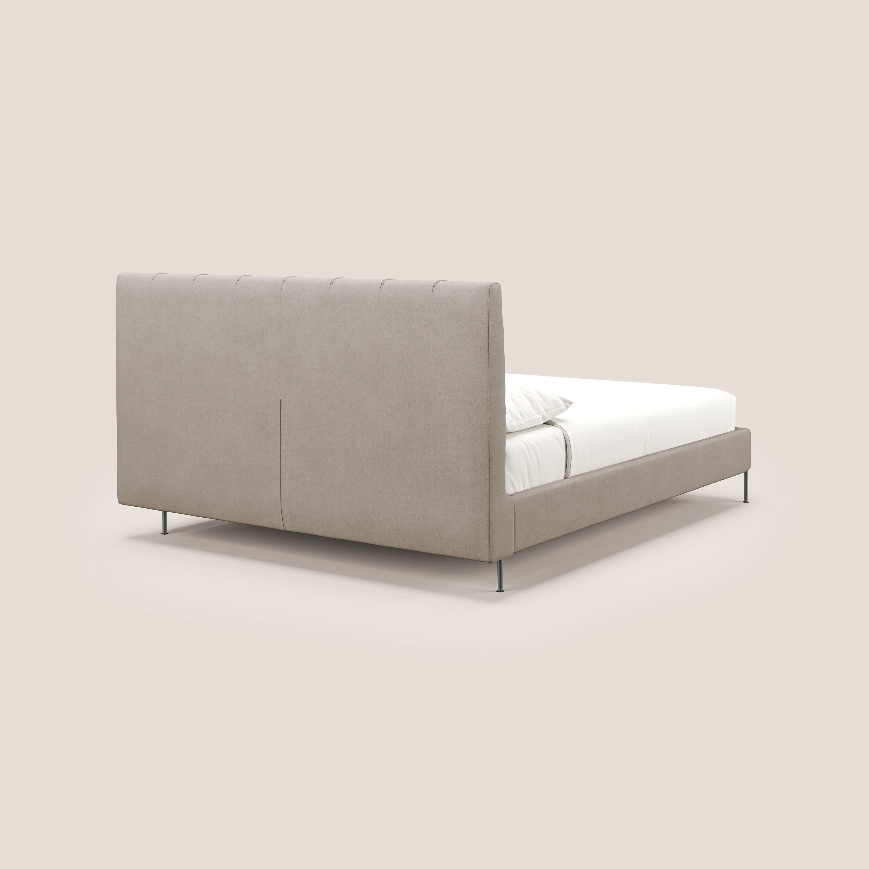 Calliope lit rembourré aux pieds hauts complètement déhoussable en tissu détachable T17 beige - Image 4