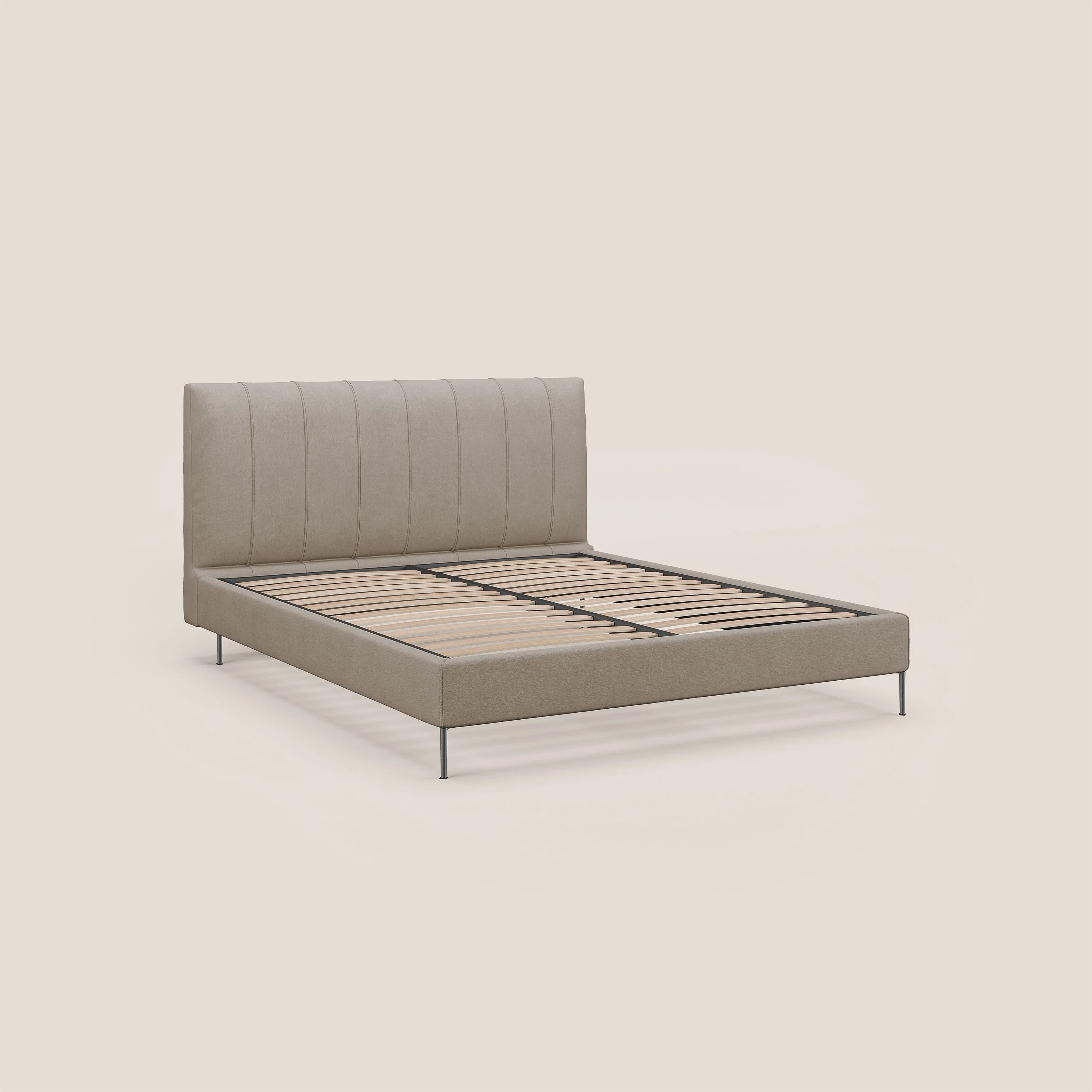 Calliope lit rembourré aux pieds hauts complètement déhoussable en tissu détachable T17 beige - Image 7