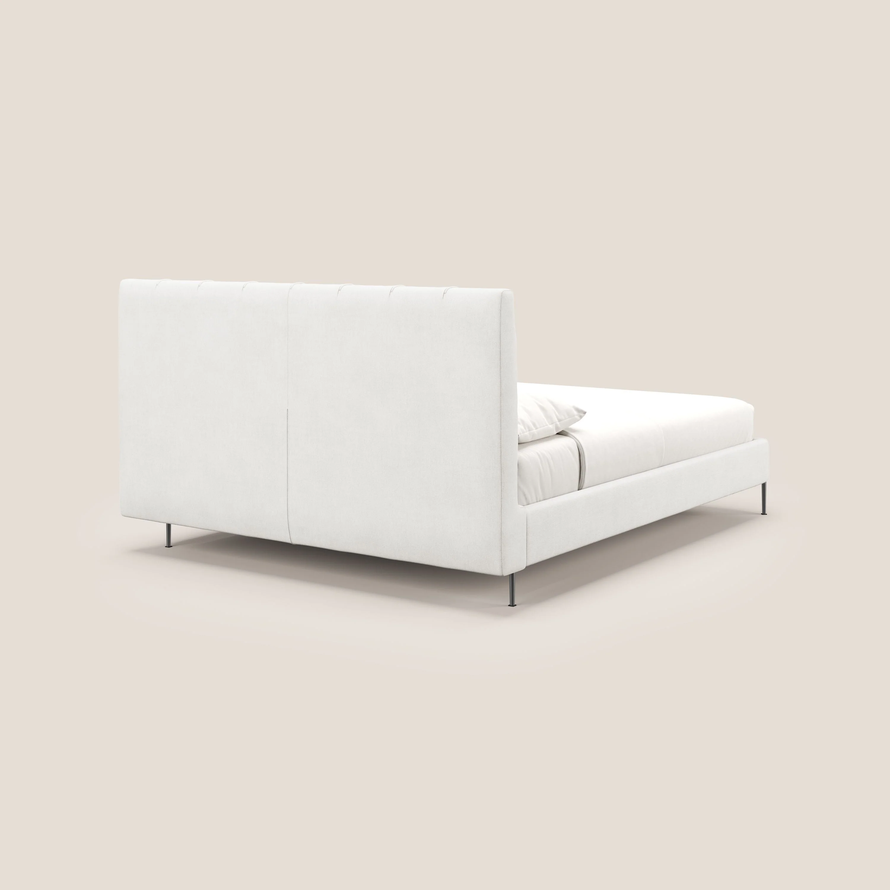 Calliope lit rembourré aux pieds hauts complètement déhoussable en tissu détachable T17 blanc - Image 4
