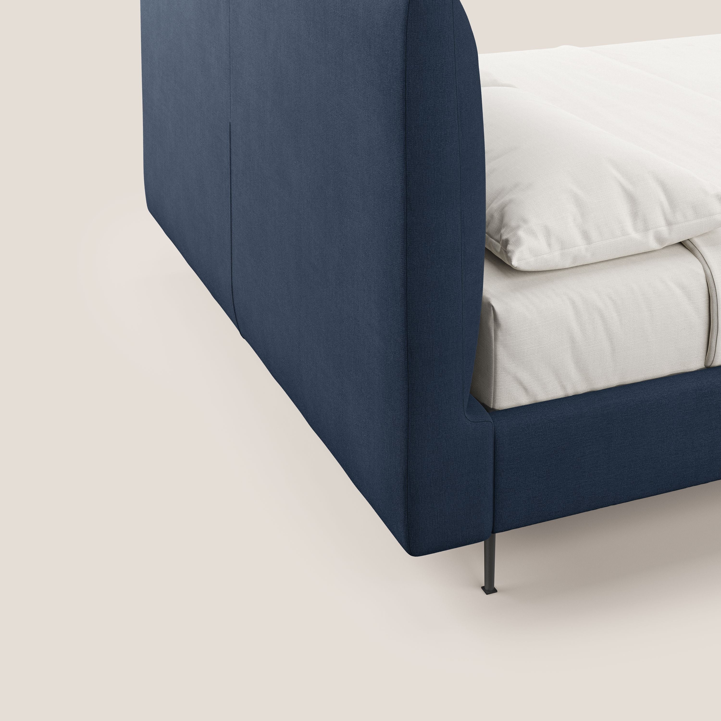 Calliope lit rembourré aux pieds hauts complètement déhoussable en tissu détachable T17 bleu - Image 6